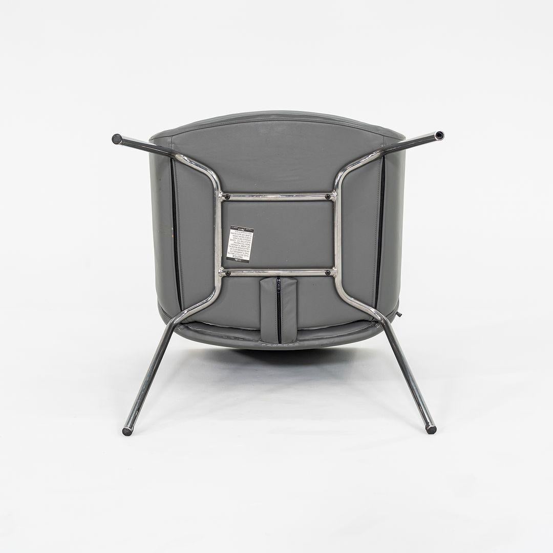 2014 Bindu Dining / Guest Chairs by Brian Kane for Coalesse in Grey Leather For Sale 1