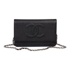 2014 Black Caviar Leather Timeless Wallet-on-Chain WOC