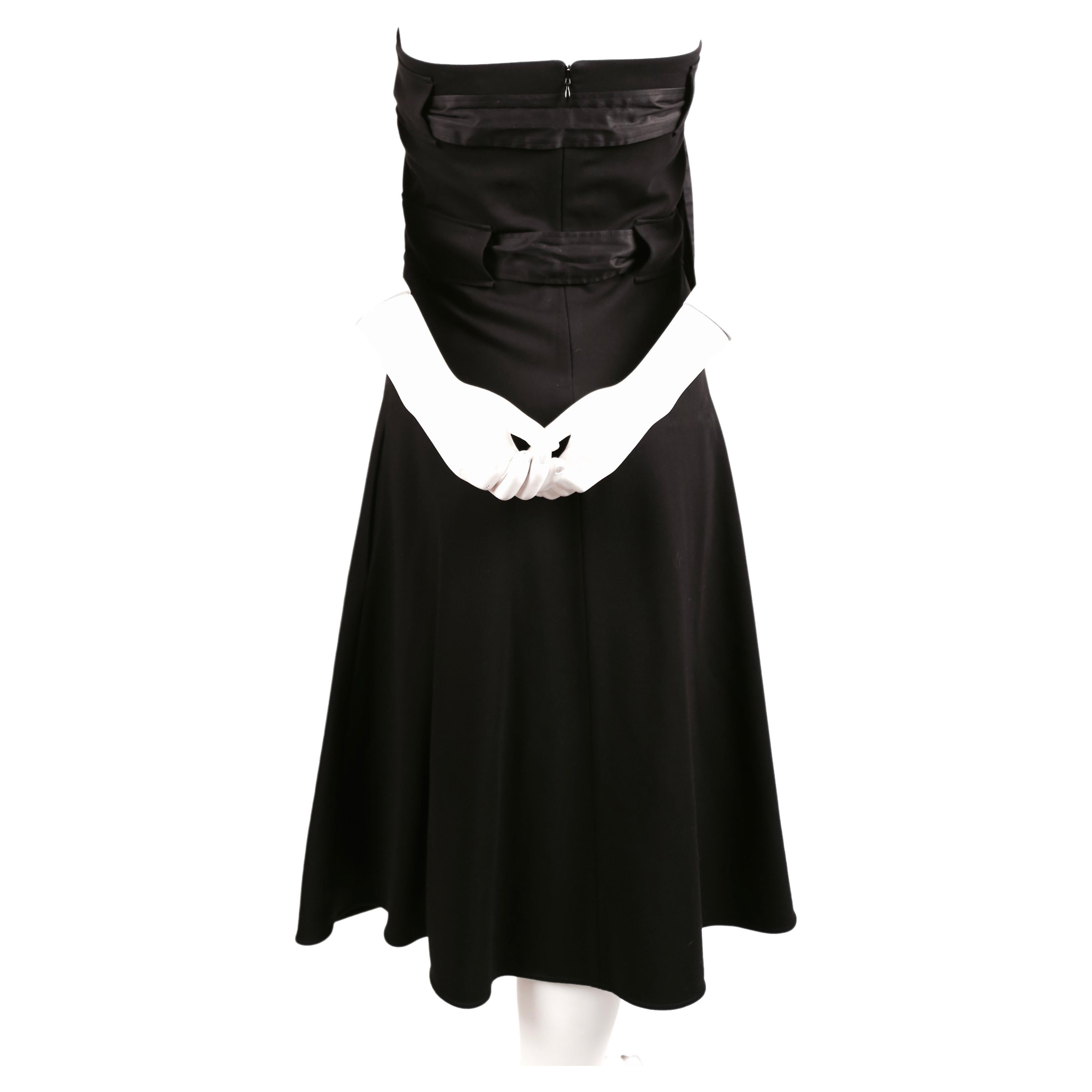 Women's 2014 CELINE BY PHOEBE PHILO black strapless dress with belts