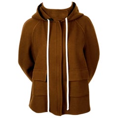 2014 CELINE by PHOEBE PHILO Chaqueta de cachemira con capucha y bolsillos de parche