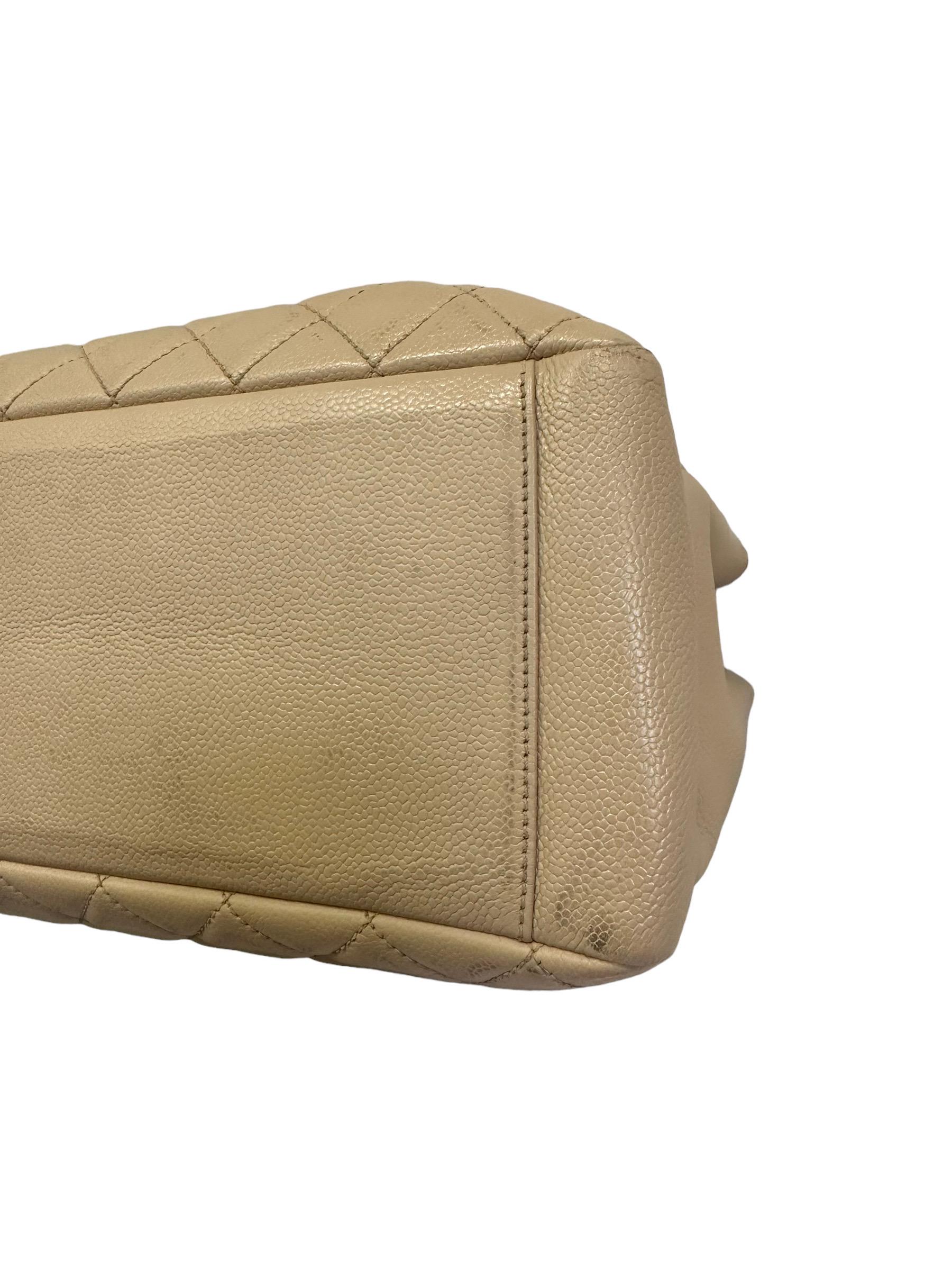 2014 Chanel Beige GST Umhängetasche aus Leder im Angebot 6