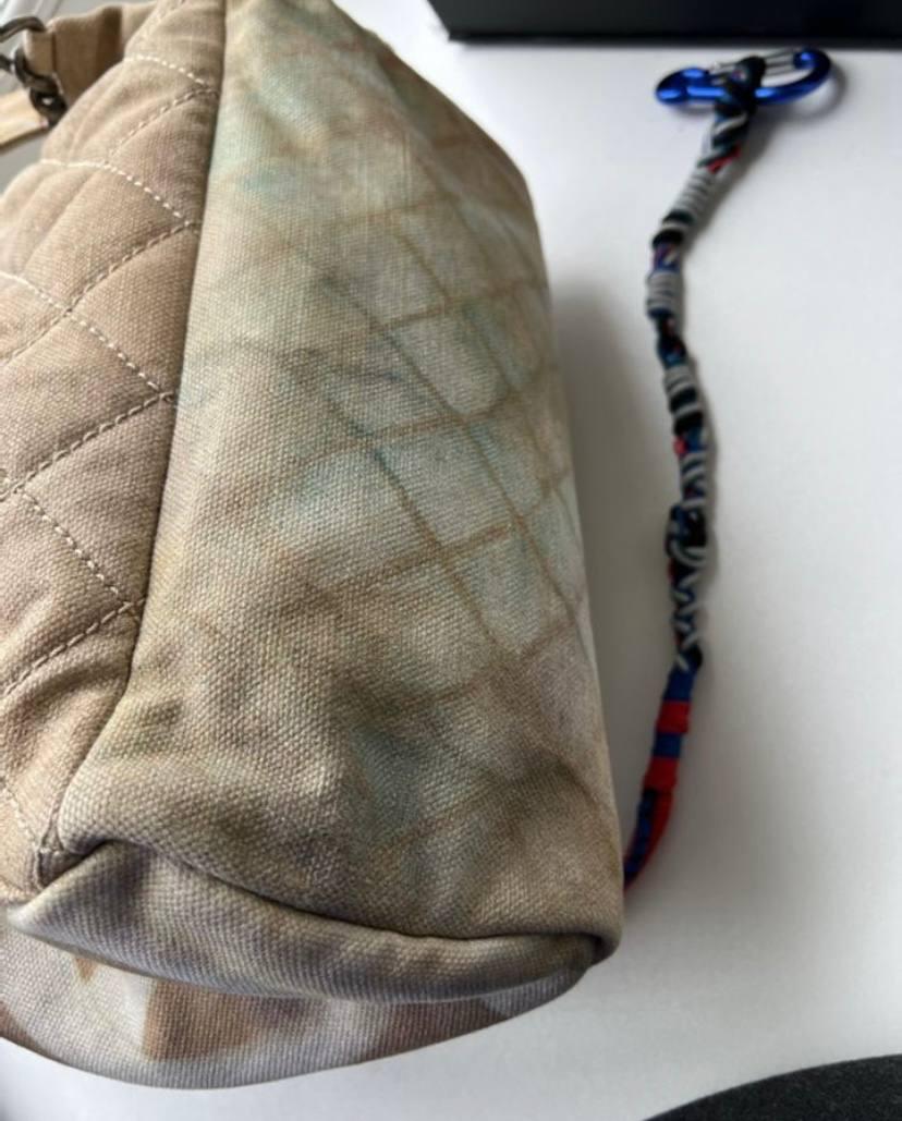 2014 Chanel Beige Painted Canvas Medium Graffiti Art School Backpack 3