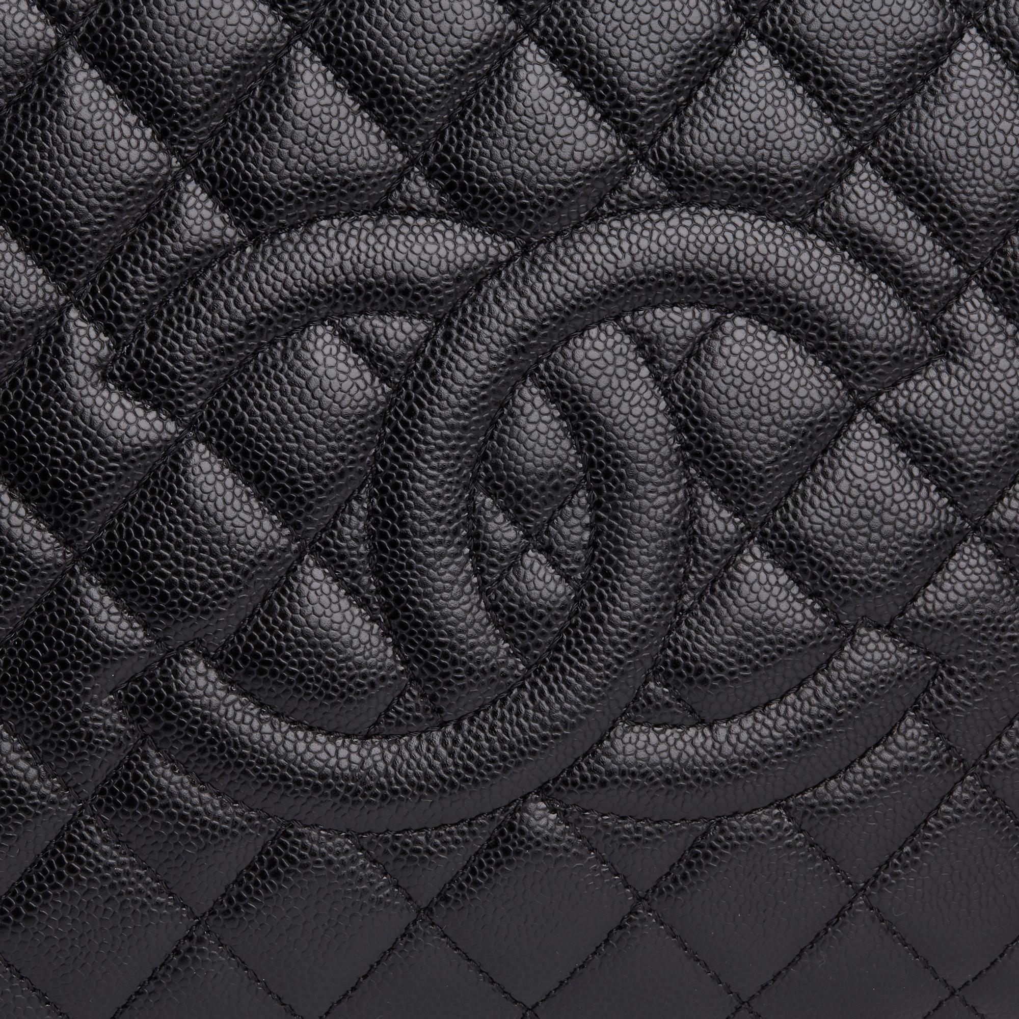Women's or Men's 2014 Chanel Black Caviar Leather Grand Shopping Tote GST