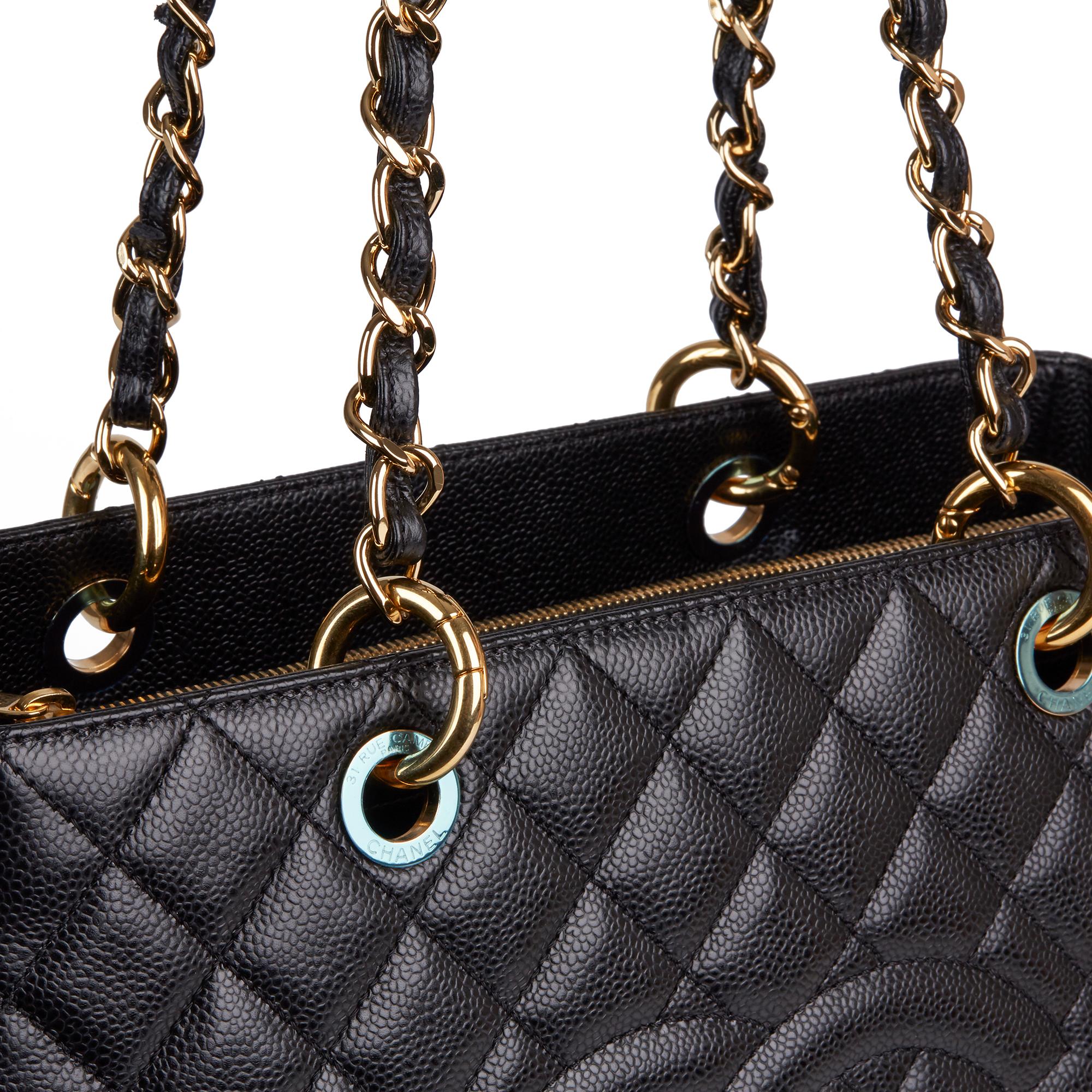 2014 Chanel Black Caviar Leather Grand Shopping Tote GST 1