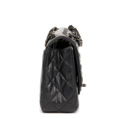 2014 Chanel Black Embossed Calfskin Leather Paris-Dallas Classic Single Flap Bag
