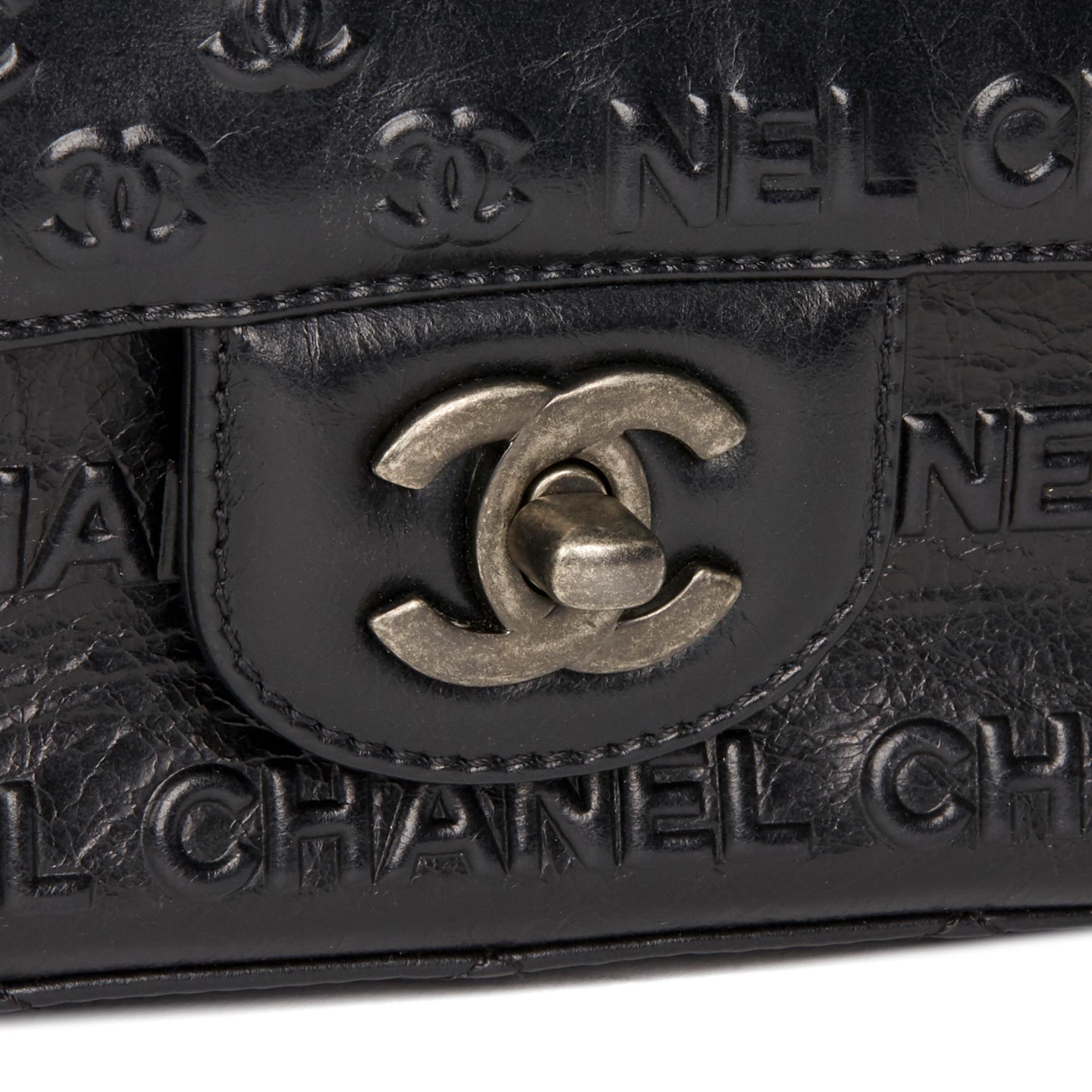 2014 Chanel Black Embossed Calfskin Leather Paris-Dallas Classic Single Flap Bag 2
