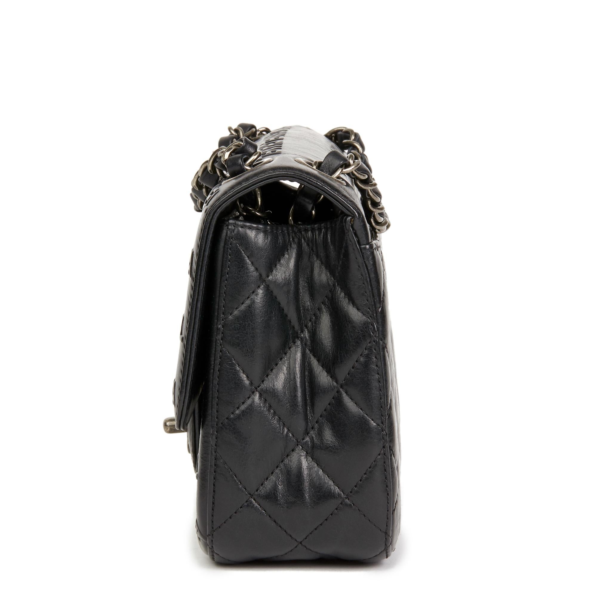 2014 Chanel Black Embossed Calfskin Paris-Dallas Classic Single Flap Bag In Excellent Condition In Bishop's Stortford, Hertfordshire