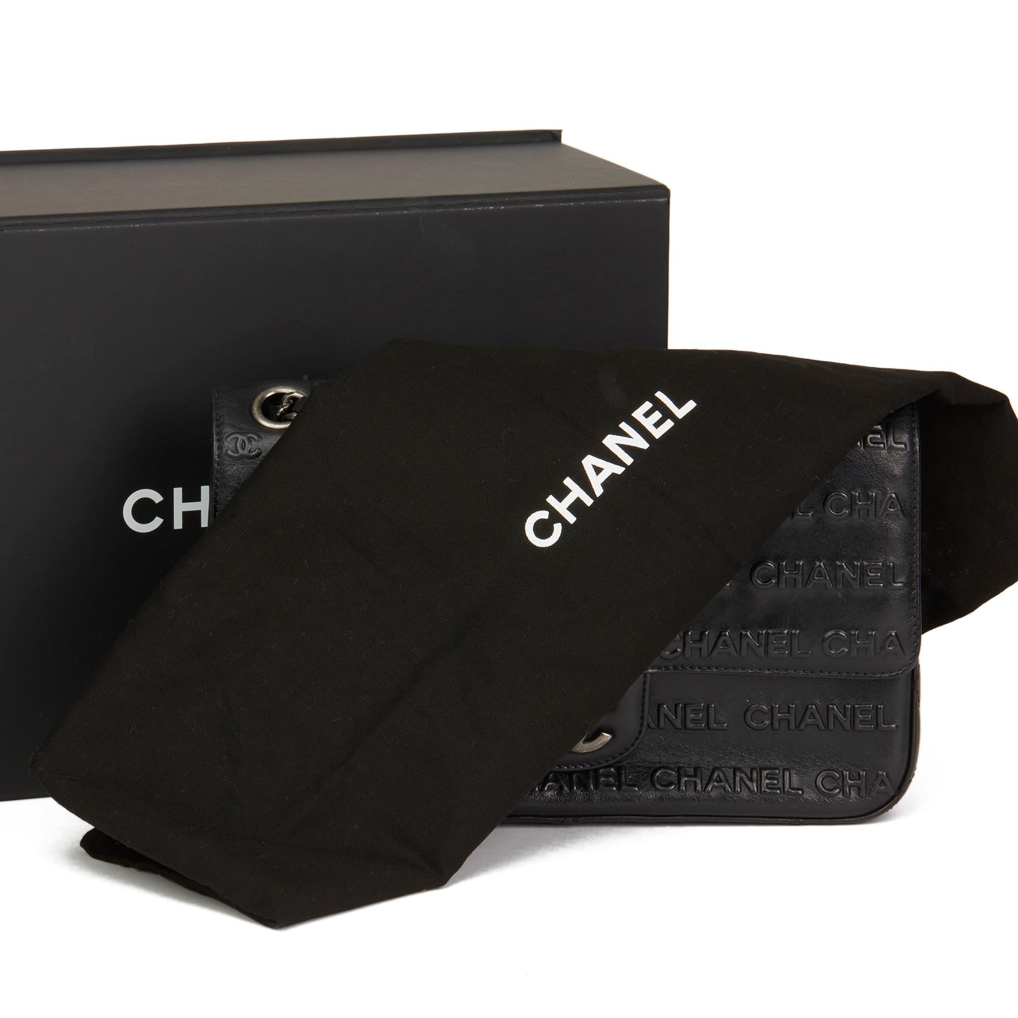 2014 Chanel Black Embossed & Quilted Calfskin Leather Paris-Dallas Classic Singl 7