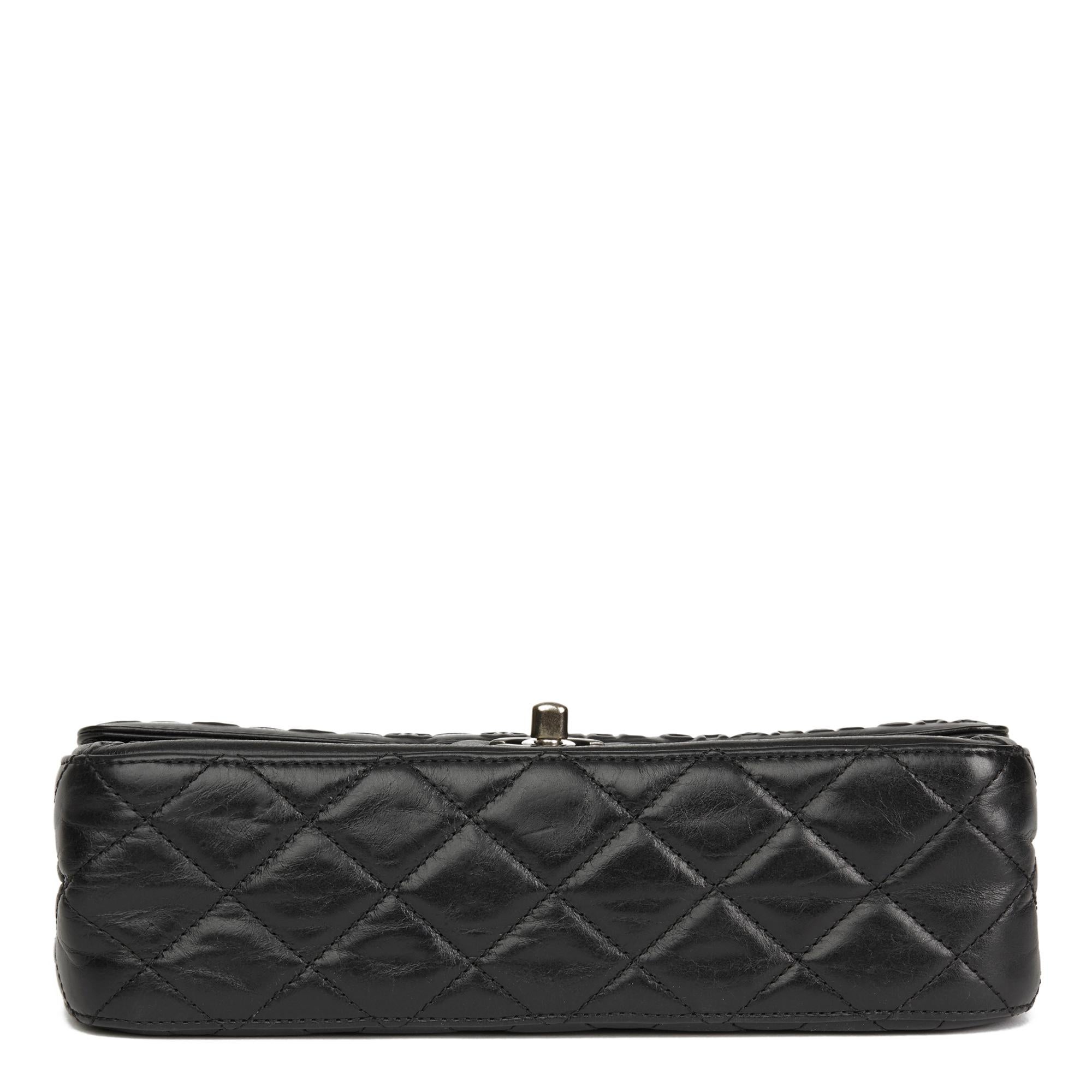 2014 Chanel Black Embossed & Quilted Calfskin Leather Paris-Dallas Classic Singl 1