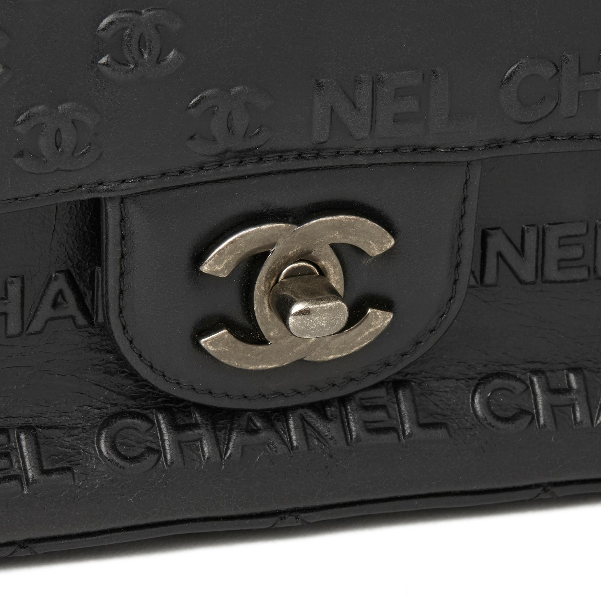 2014 Chanel Black Embossed & Quilted Calfskin Leather Paris-Dallas Classic Singl 2