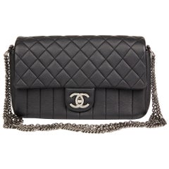 2014 Chanel Black Quilted Calfskin Leather Classic Single Flap Bag 2014 Chanel Black Quilted Calfskin Leather Classic Single Flap Bag