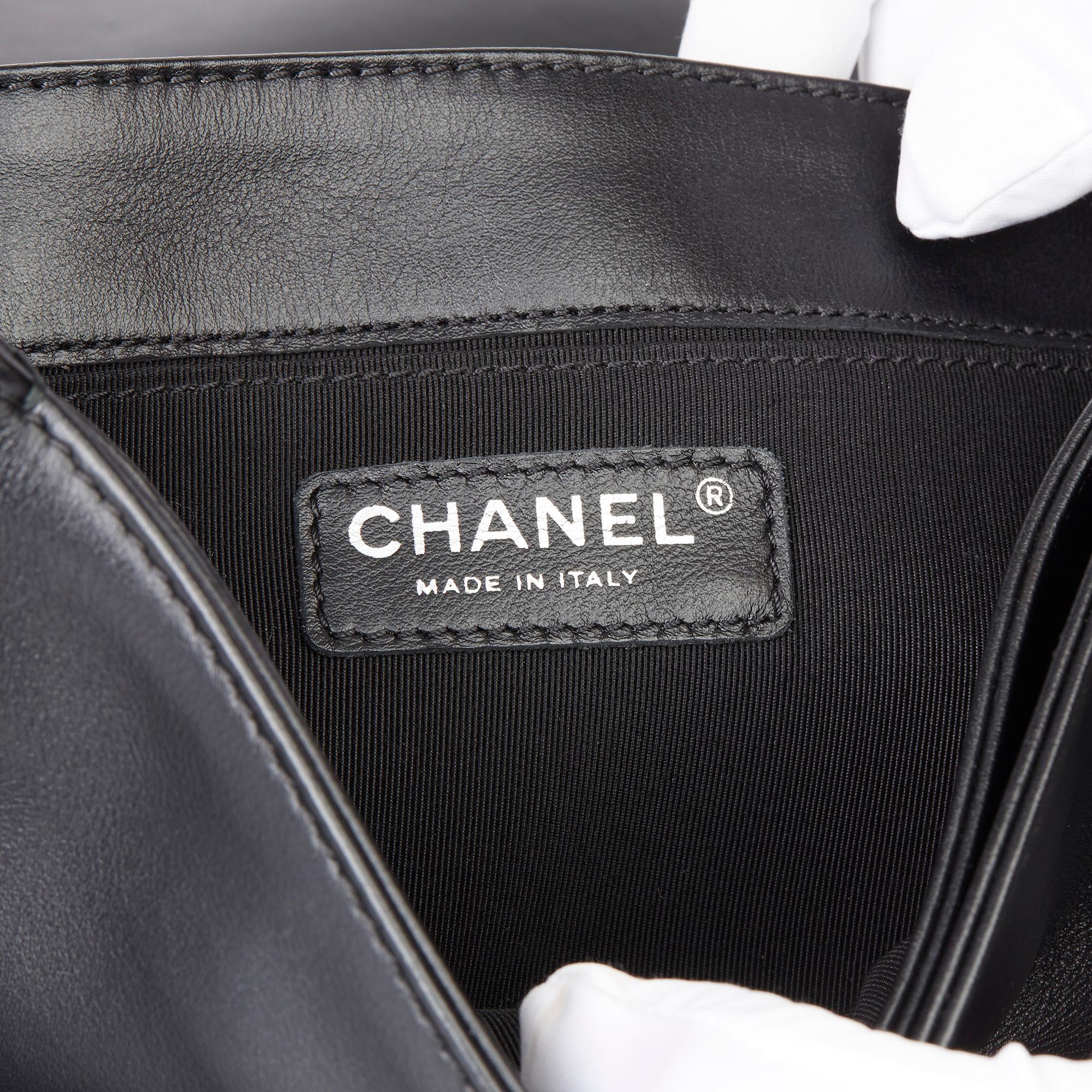 2014 Chanel Black Quilted Calfskin Leather Enchained Medium Le Boy Reverso 2