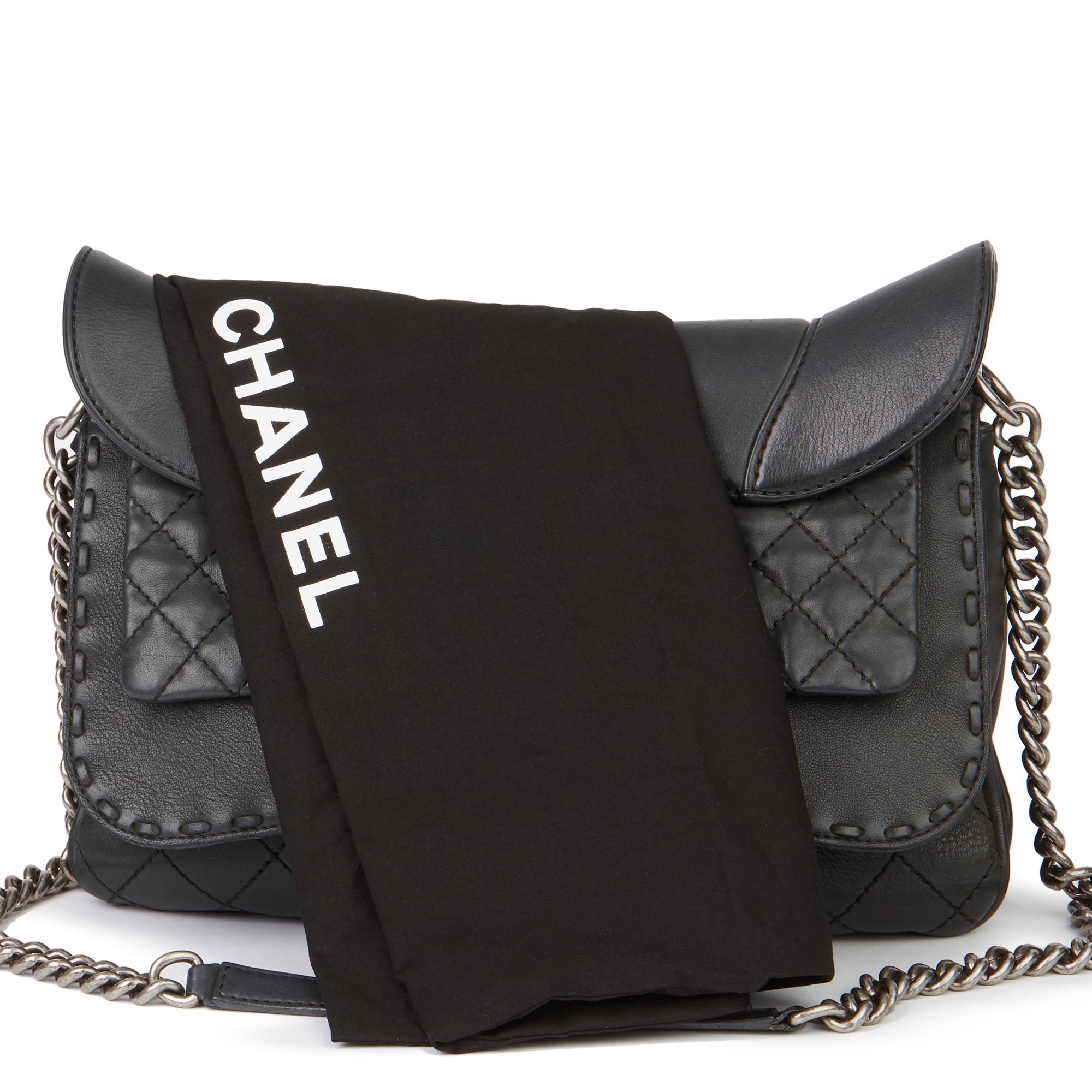 2014 Chanel Black Quilted Calfskin Leather Paris-Dallas Ride Western Saddle Bag 5