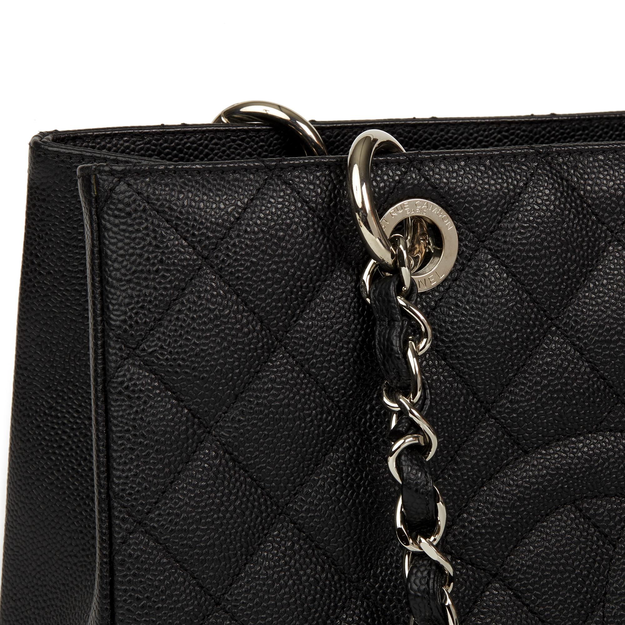2014 Chanel Black Quilted Caviar Leather Grand Shopping Tote GST 3
