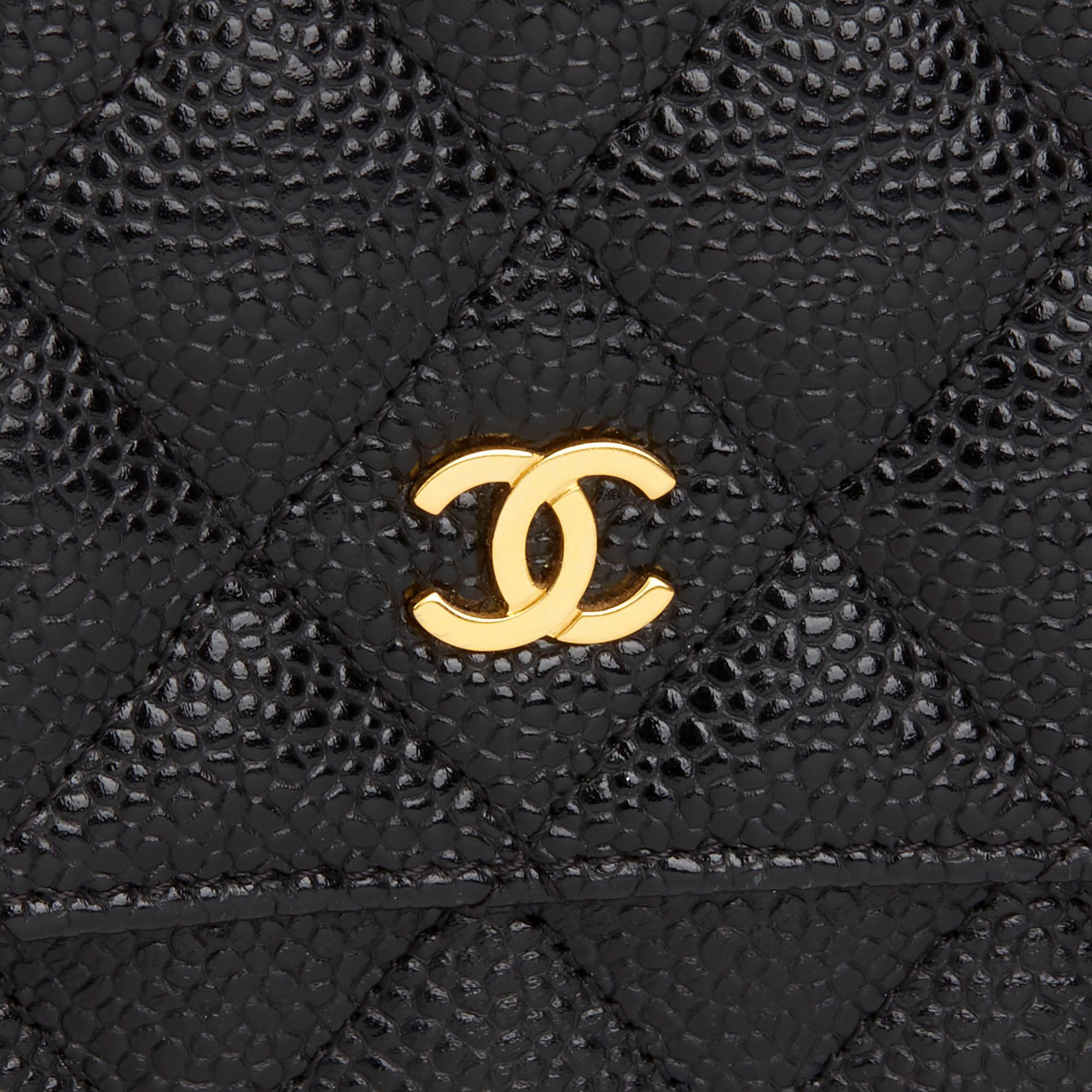 2014 Chanel Black Quilted Caviar Leather Wallet-on-Chain WOC 2
