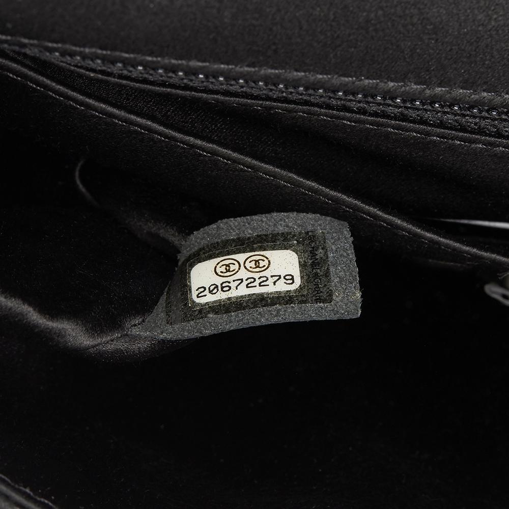 2014 Chanel Black Quilted Embellished Satin LED Illuminating Medium Classic Bag 5