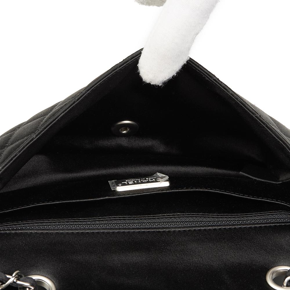 2014 Chanel Black Quilted Embellished Satin LED Illuminating Medium Classic Bag 6