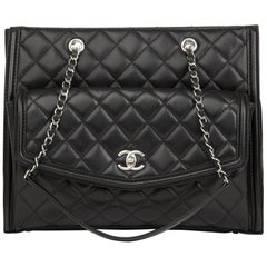 2014 Chanel Black Quilted Lambskin Classic Shoulder Tote
