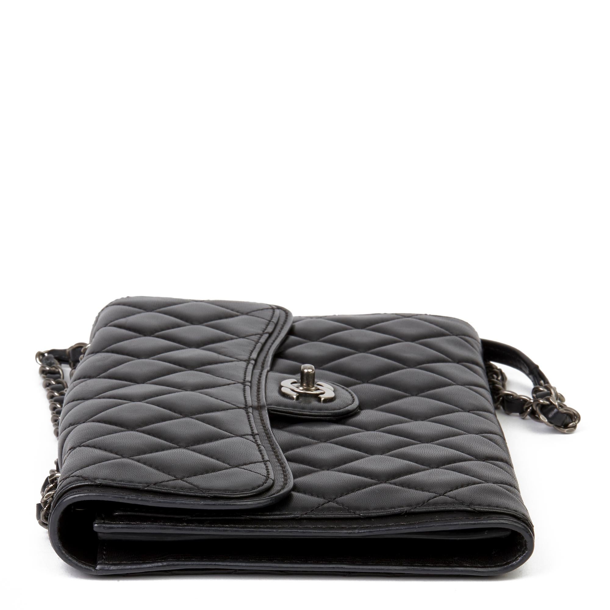 2014 Chanel Schwarz gesteppte Lammfell große Bürger Klappe Tasche im Zustand „Hervorragend“ in Bishop's Stortford, Hertfordshire