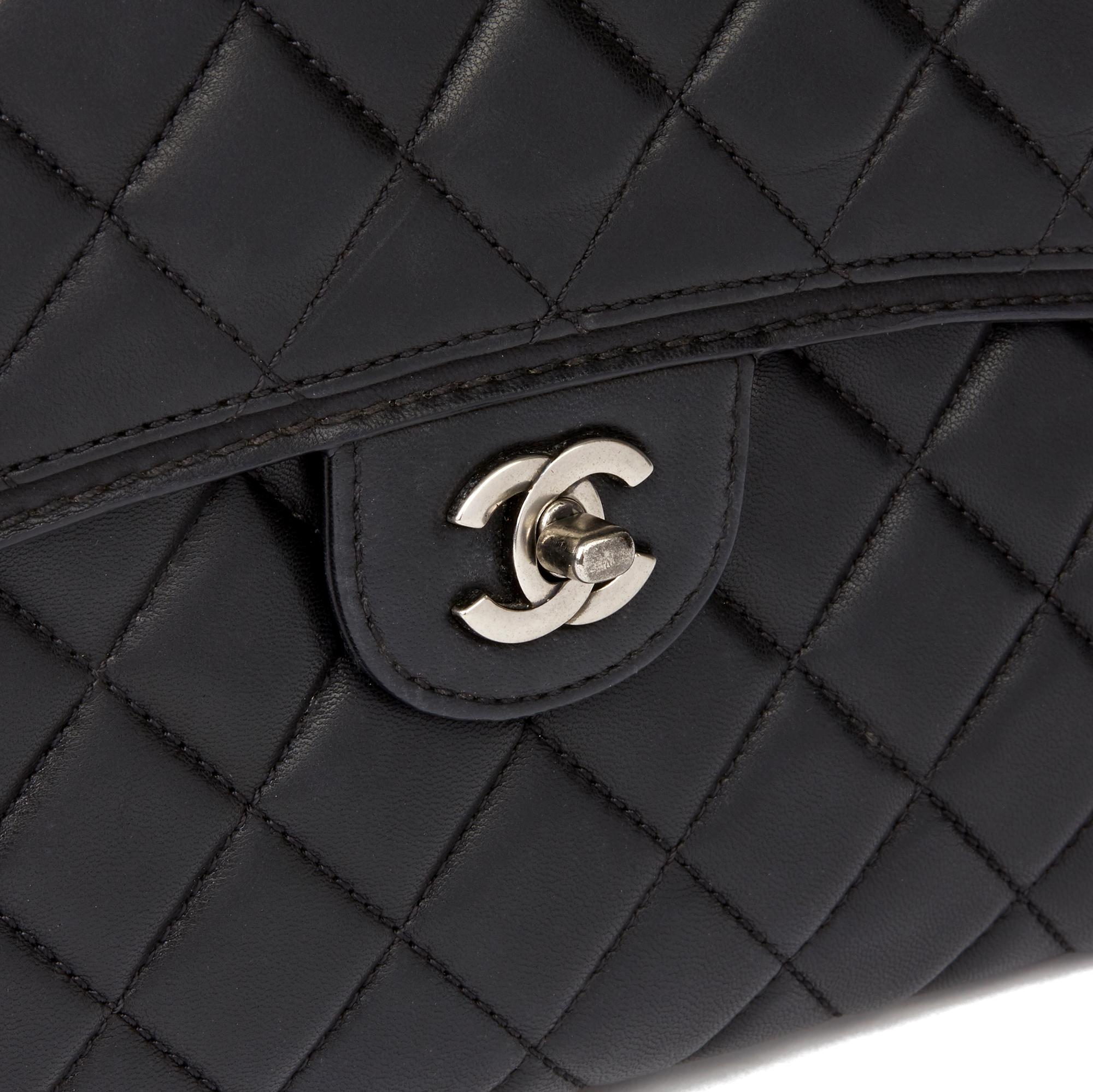 2014 Chanel Schwarz gesteppte Lammfell große Bürger Klappe Tasche 3