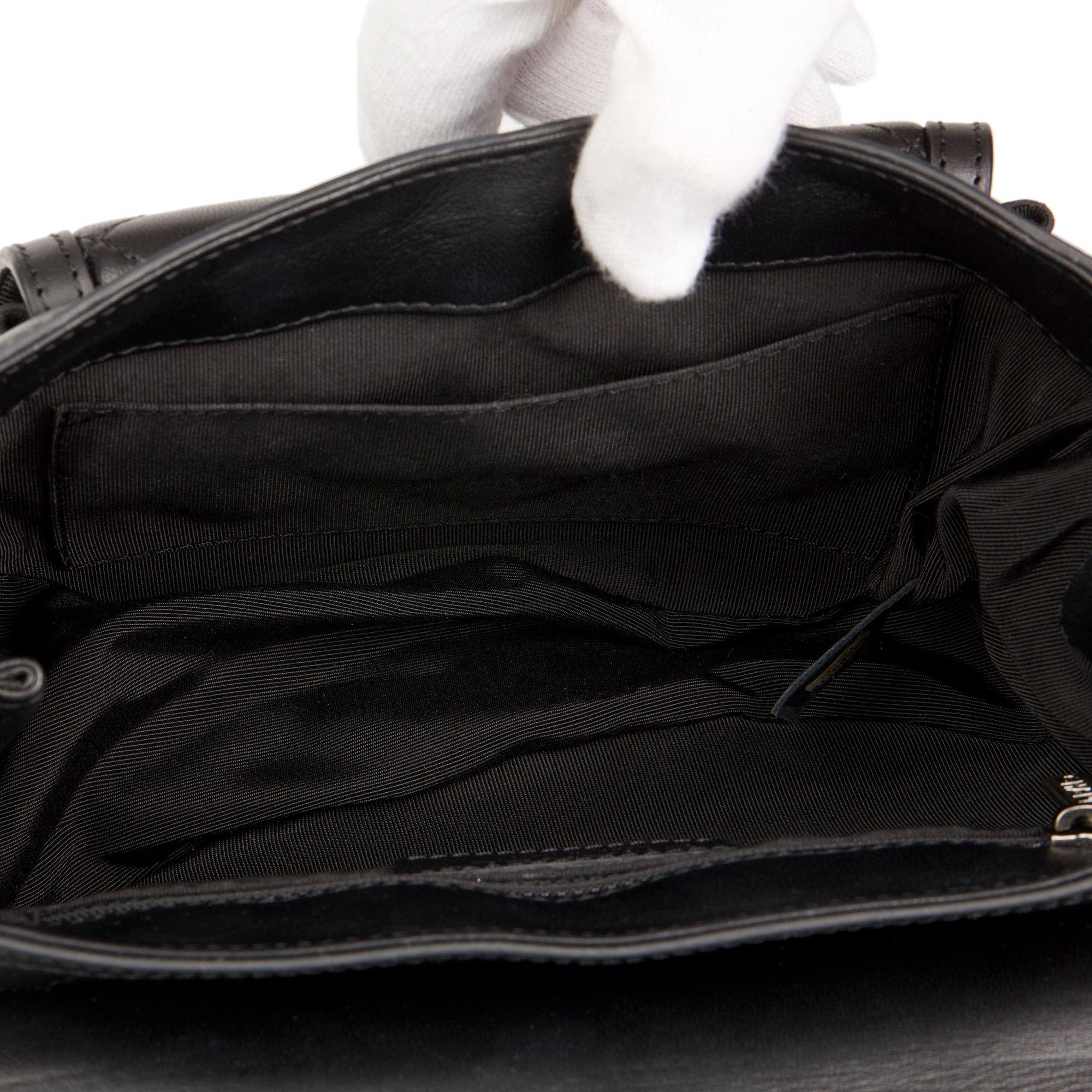 2014 Chanel Black Quilted Lambskin & Pony Fur Paris-Dallas Saddle Bag 5