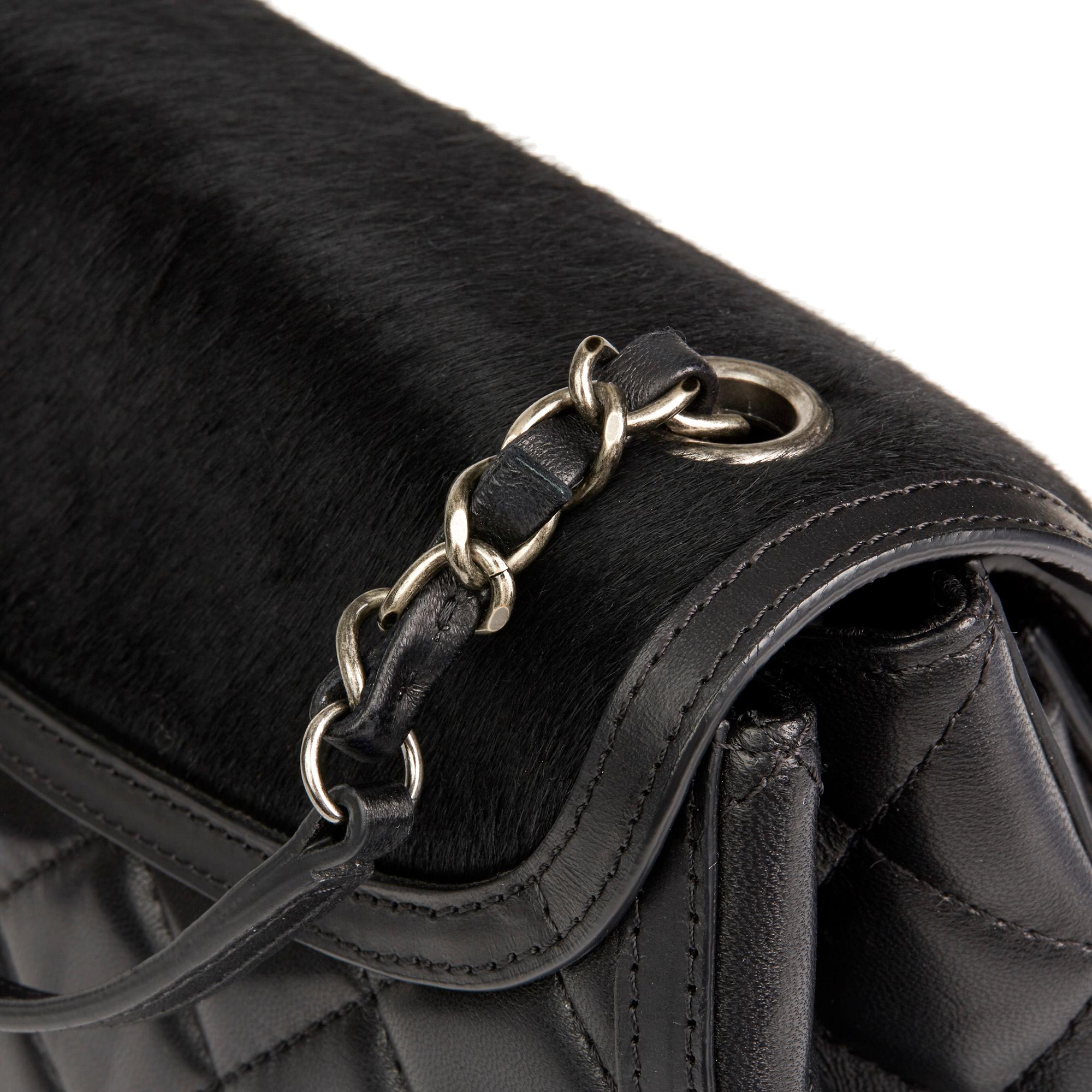 2014 Chanel Black Quilted Lambskin & Pony Fur Paris-Dallas Saddle Bag 2