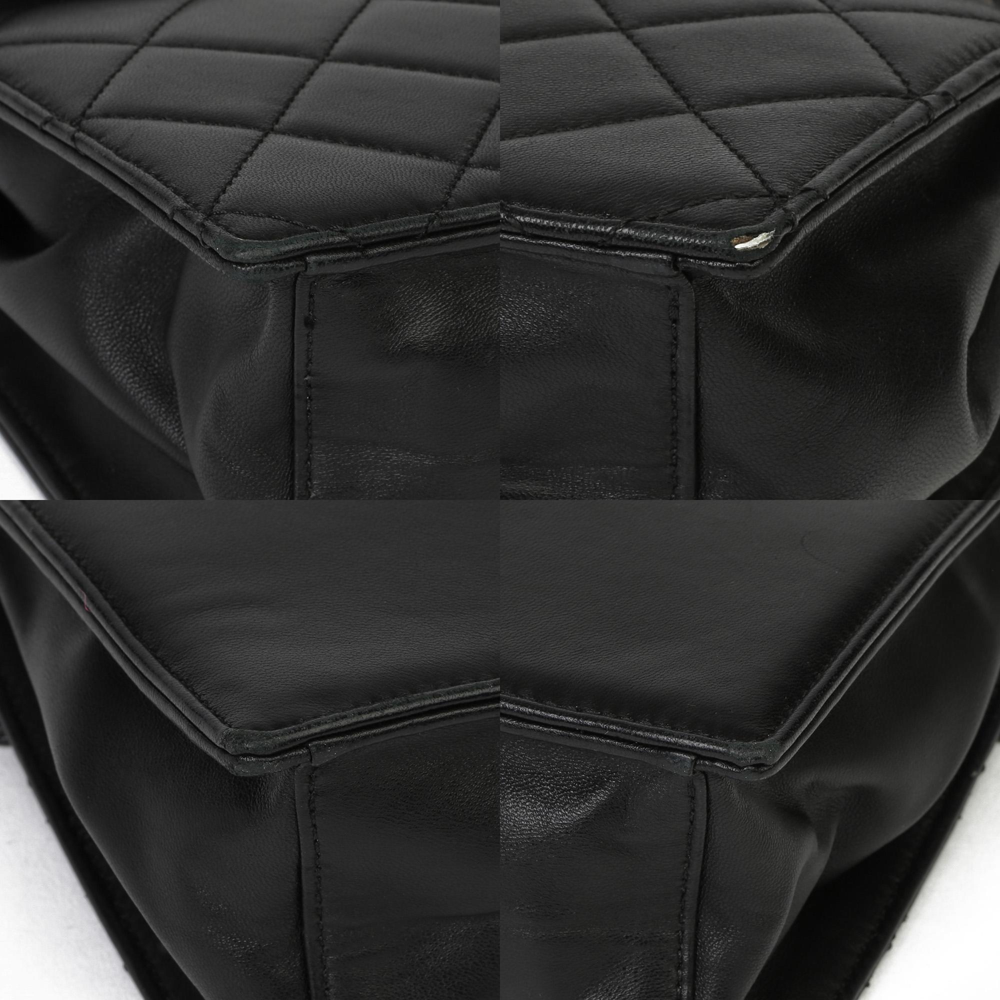 2014 Chanel Black Quilted Lambskin Timeless Foldover Shoulder Bag 7