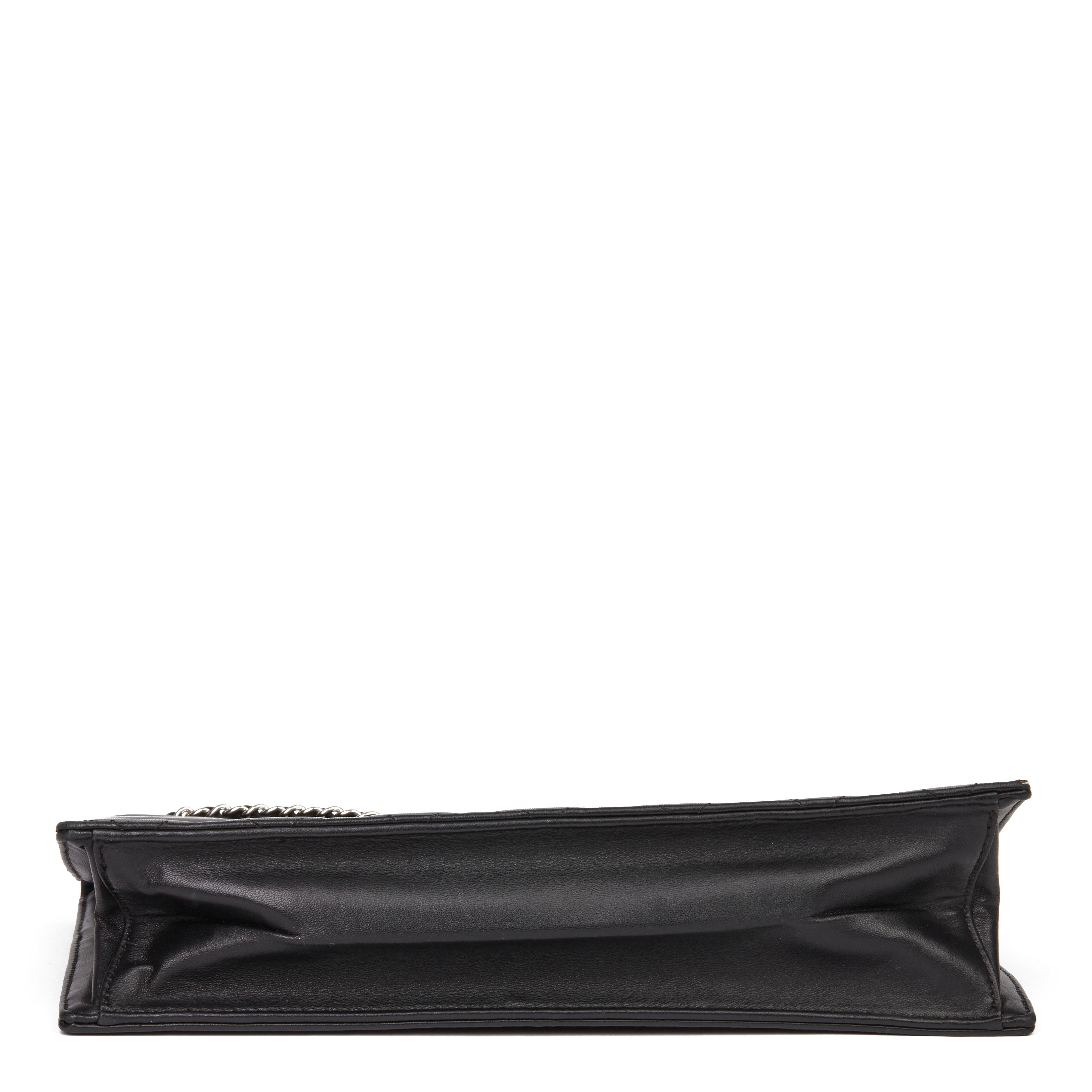 2014 Chanel Black Quilted Lambskin Timeless Foldover Shoulder Bag In Excellent Condition In Bishop's Stortford, Hertfordshire