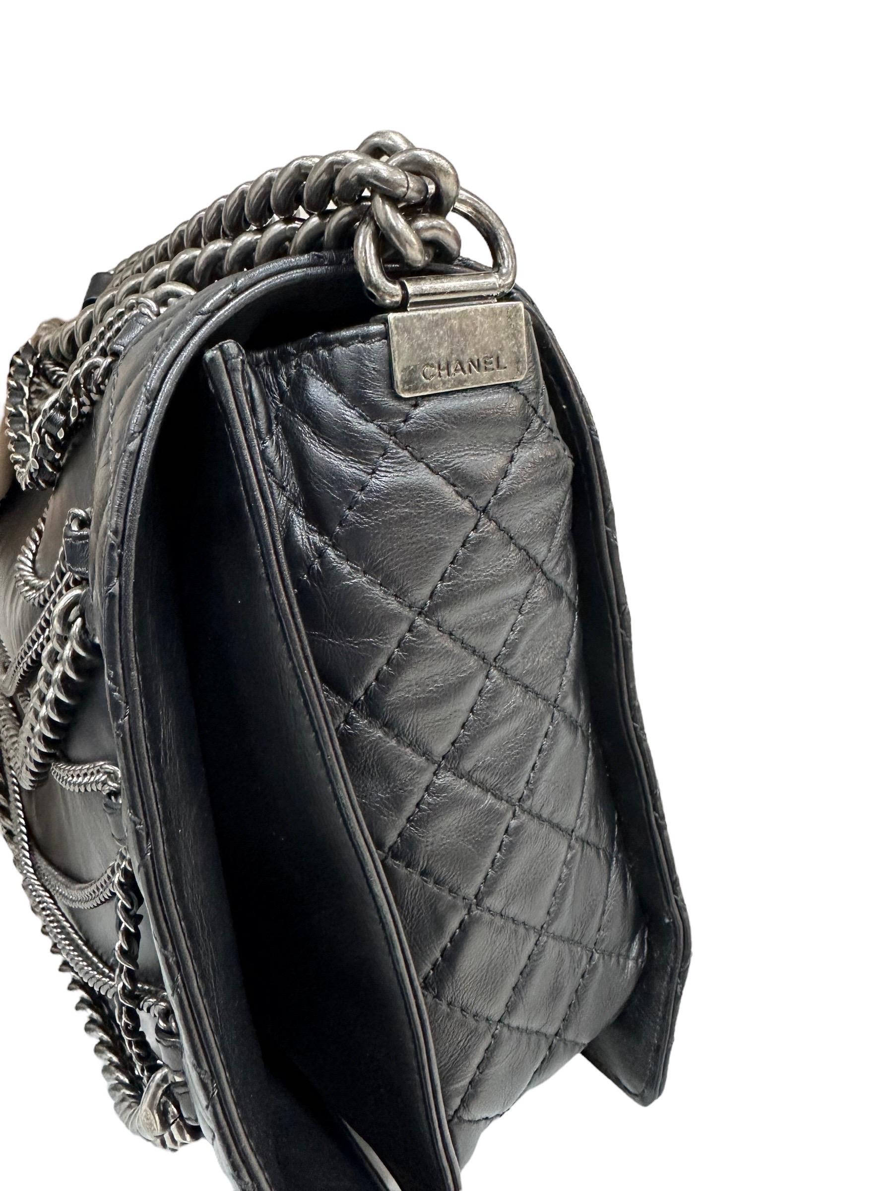 2014 Chanel Boy XL Limited Edition Shoulder Bag Multi Chains 3
