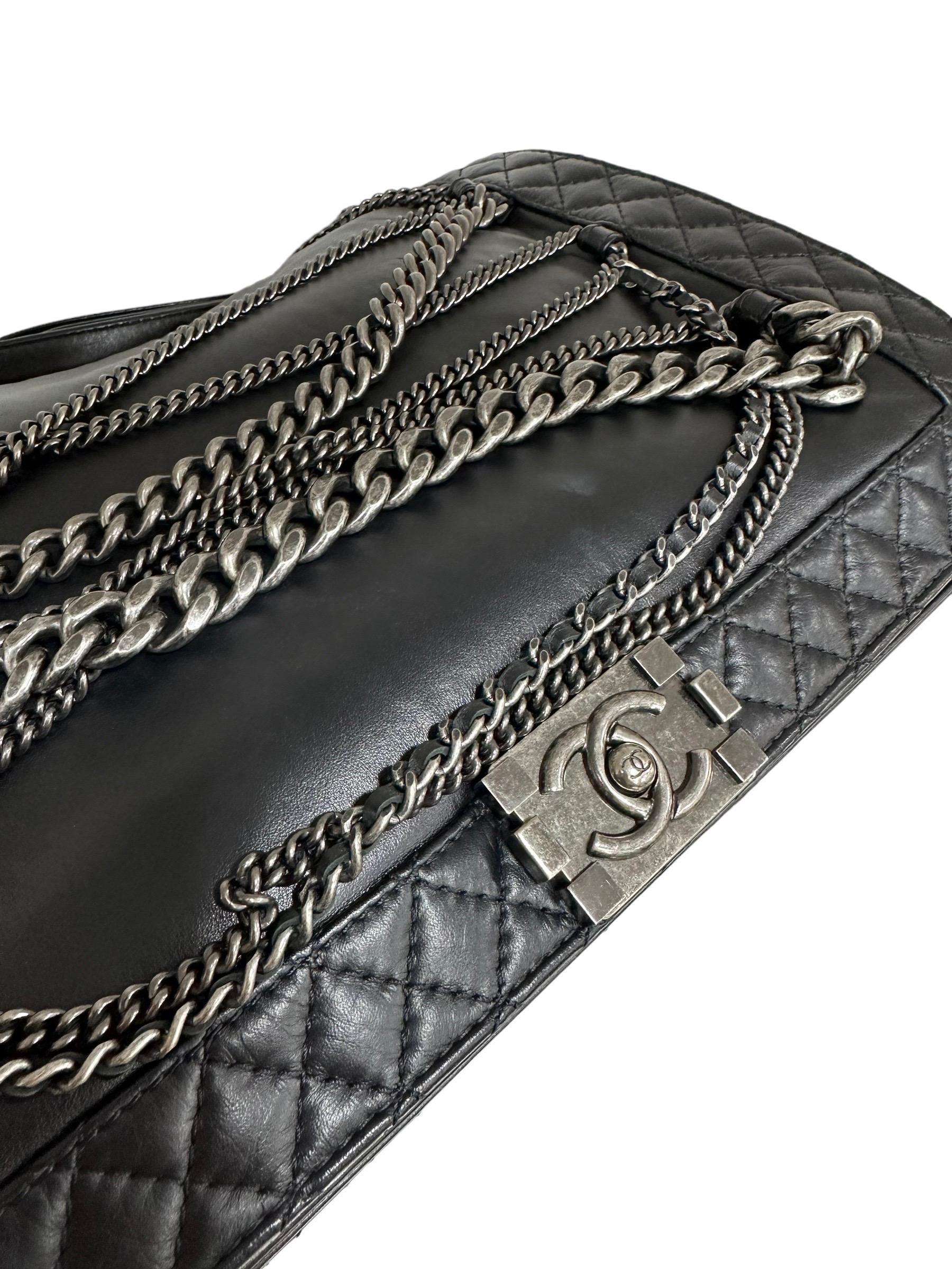2014 Chanel Boy XL Limited Edition Shoulder Bag Multi Chains 2