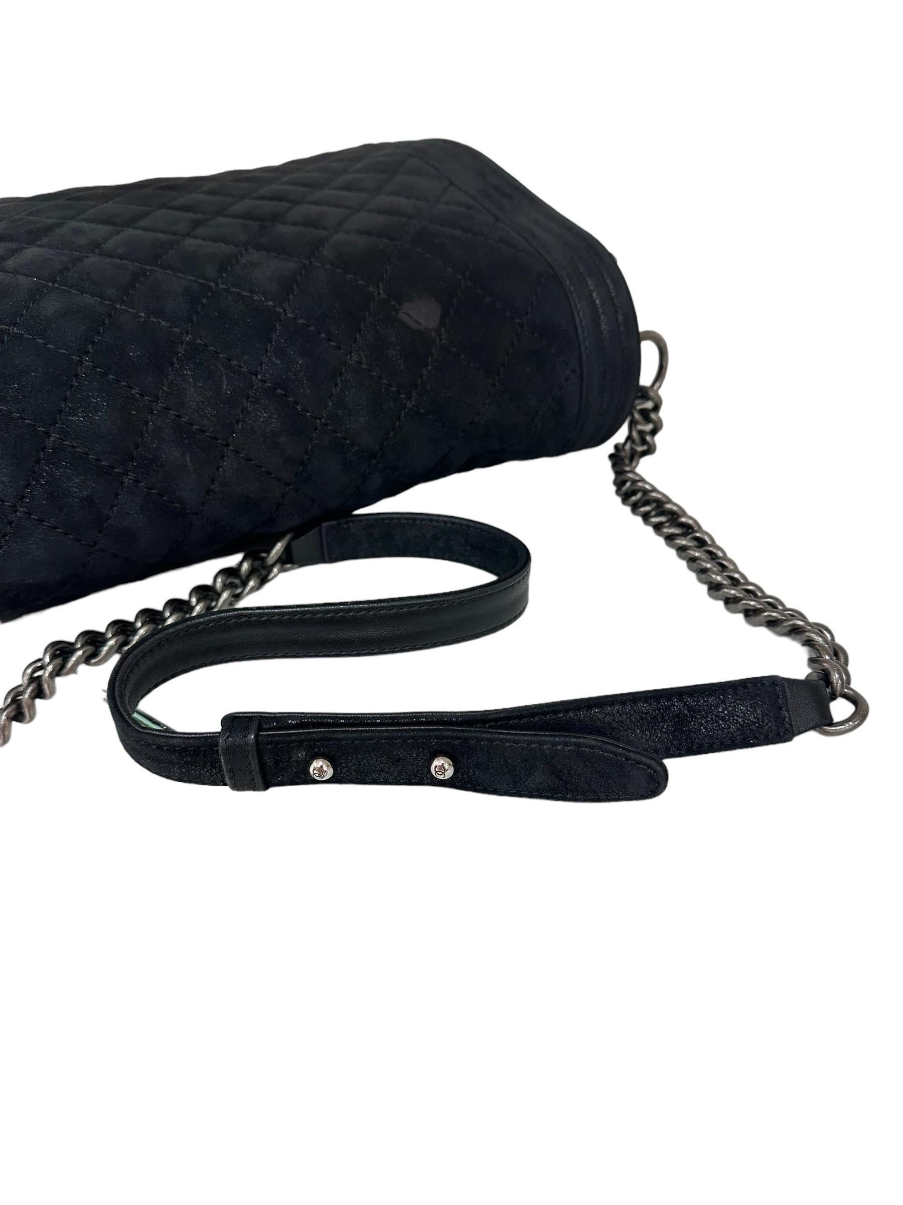 2014 Chanel Boy XL Scamosciato Lurex Nera Borsa a Tracolla  For Sale 9
