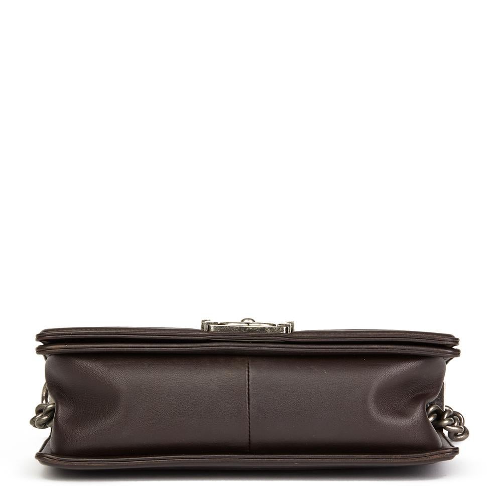 Women's 2014 Chanel Brown Embossed Calfskin Leather Paris-Dallas Cordoba Medium Le Boy