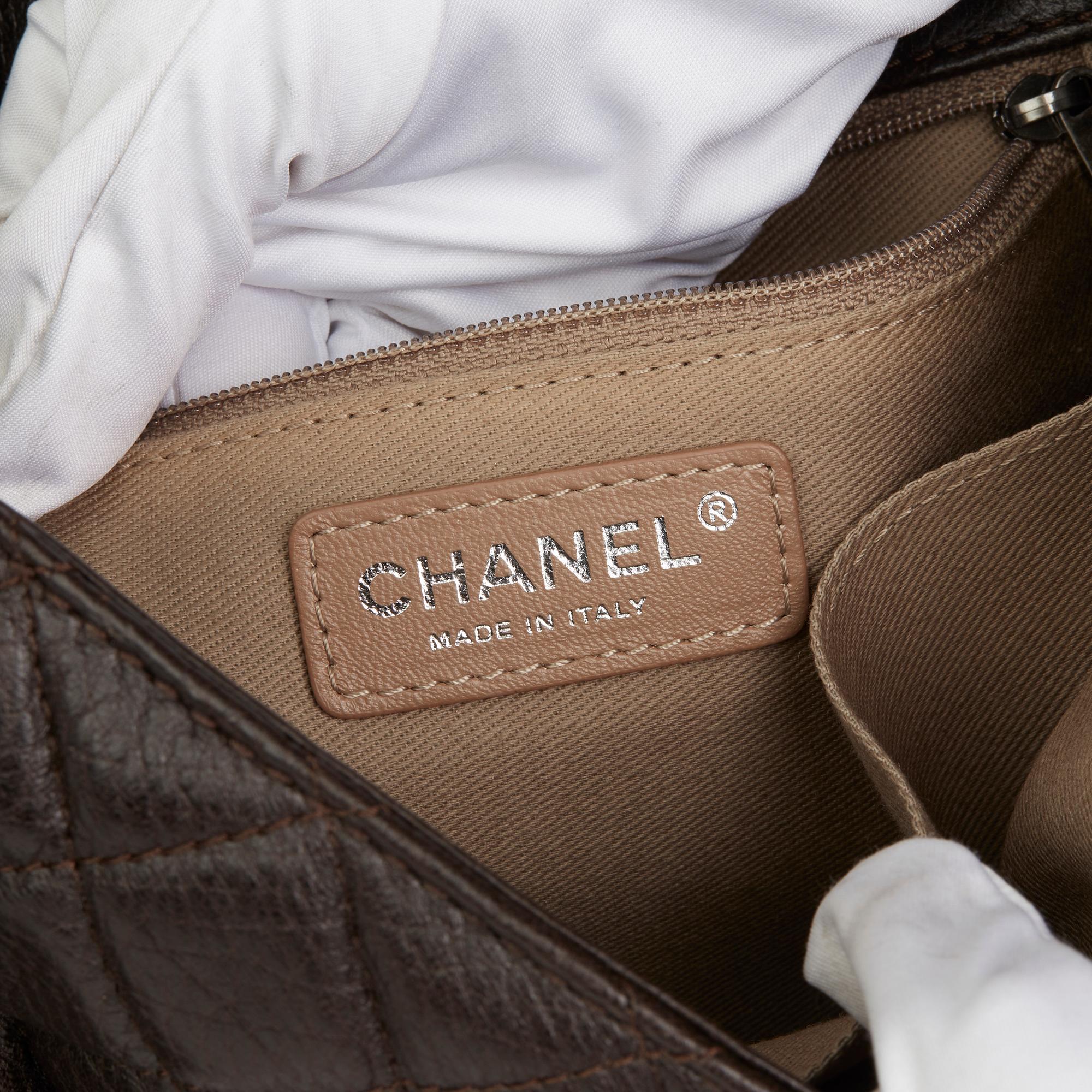 2014 Chanel Brown Studded Calfskin Leather Paris-Dallas Studded Buckle Flap Bag 4