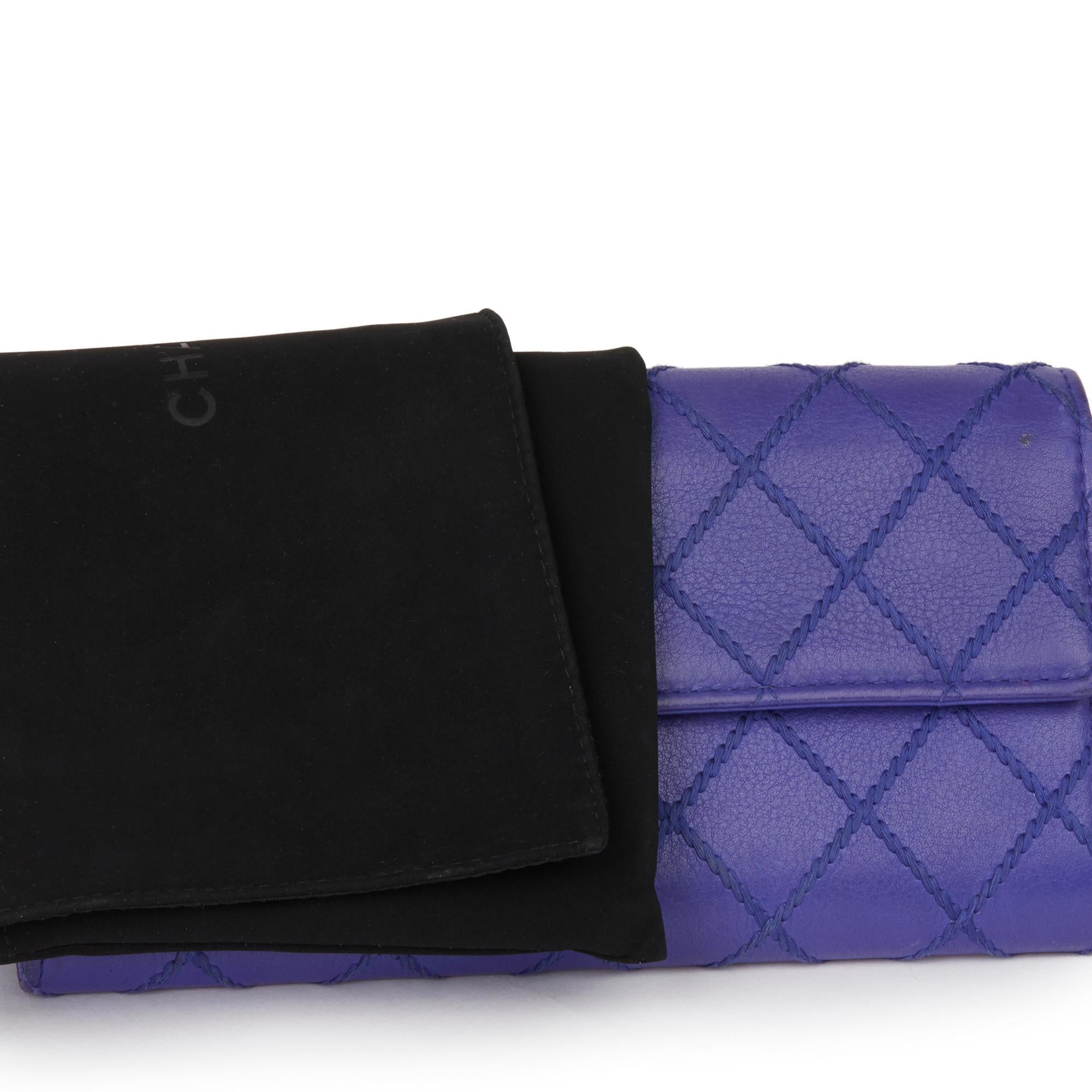 2014 Chanel Electric Blue Quilted Lambskin Wallet 7