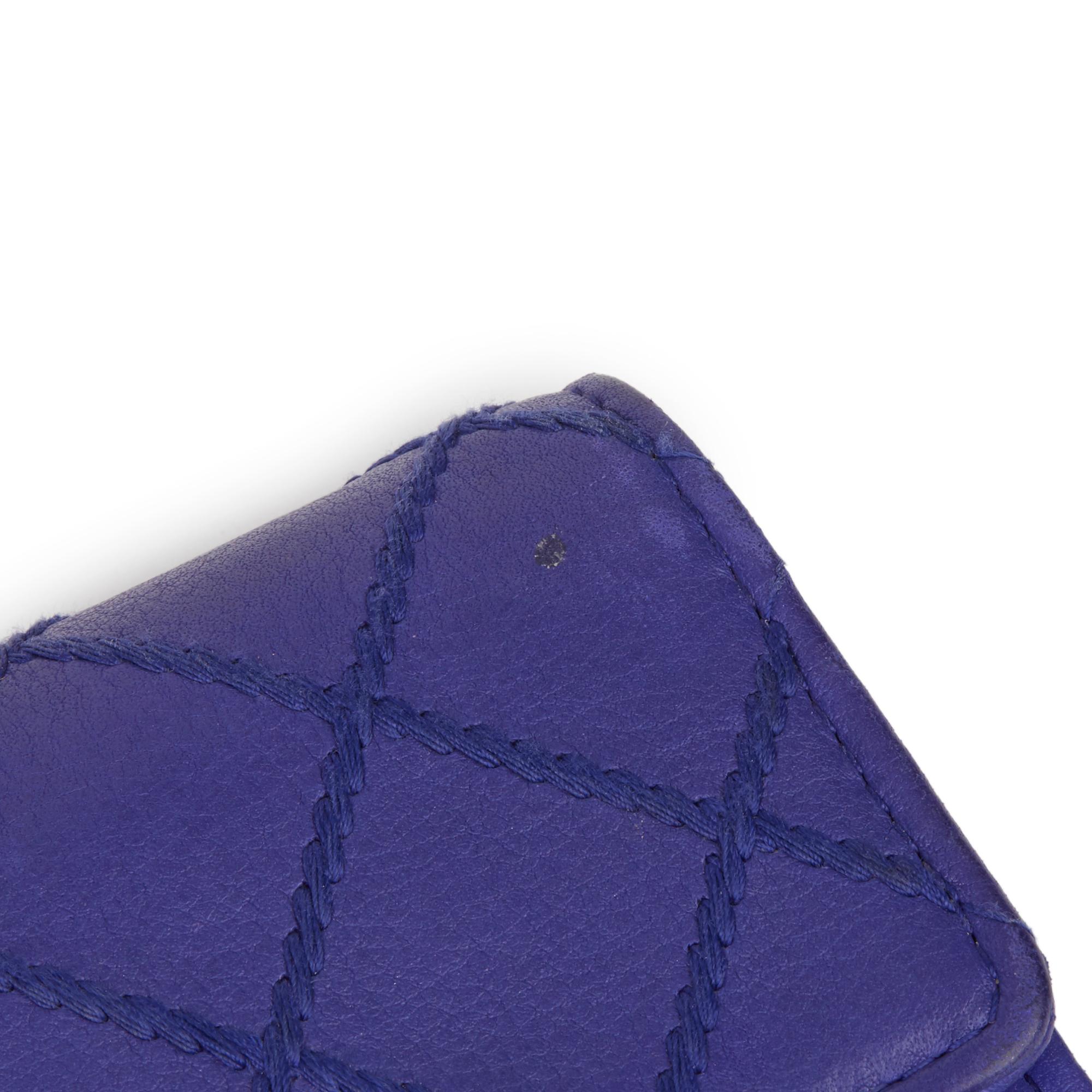 2014 Chanel Electric Blue Quilted Lambskin Wallet 8