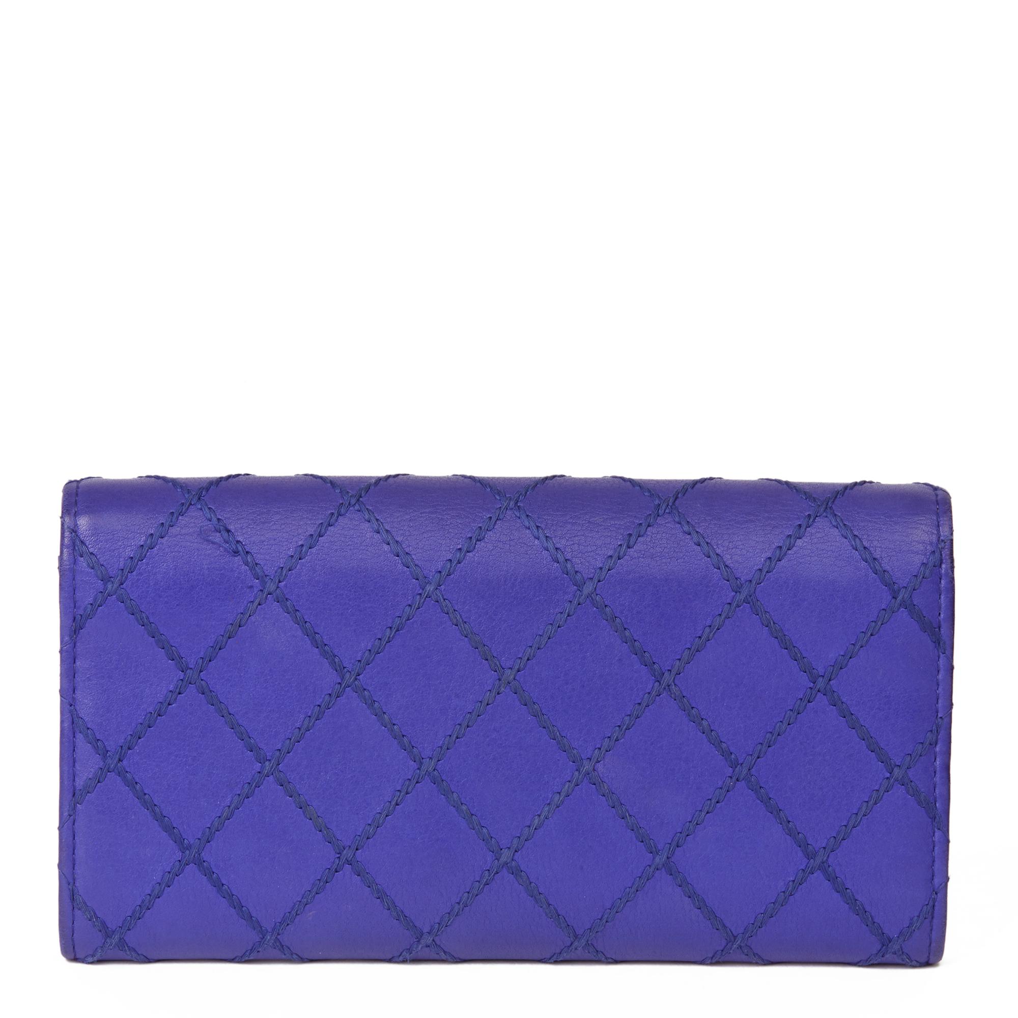 Women's 2014 Chanel Electric Blue Quilted Lambskin Wallet