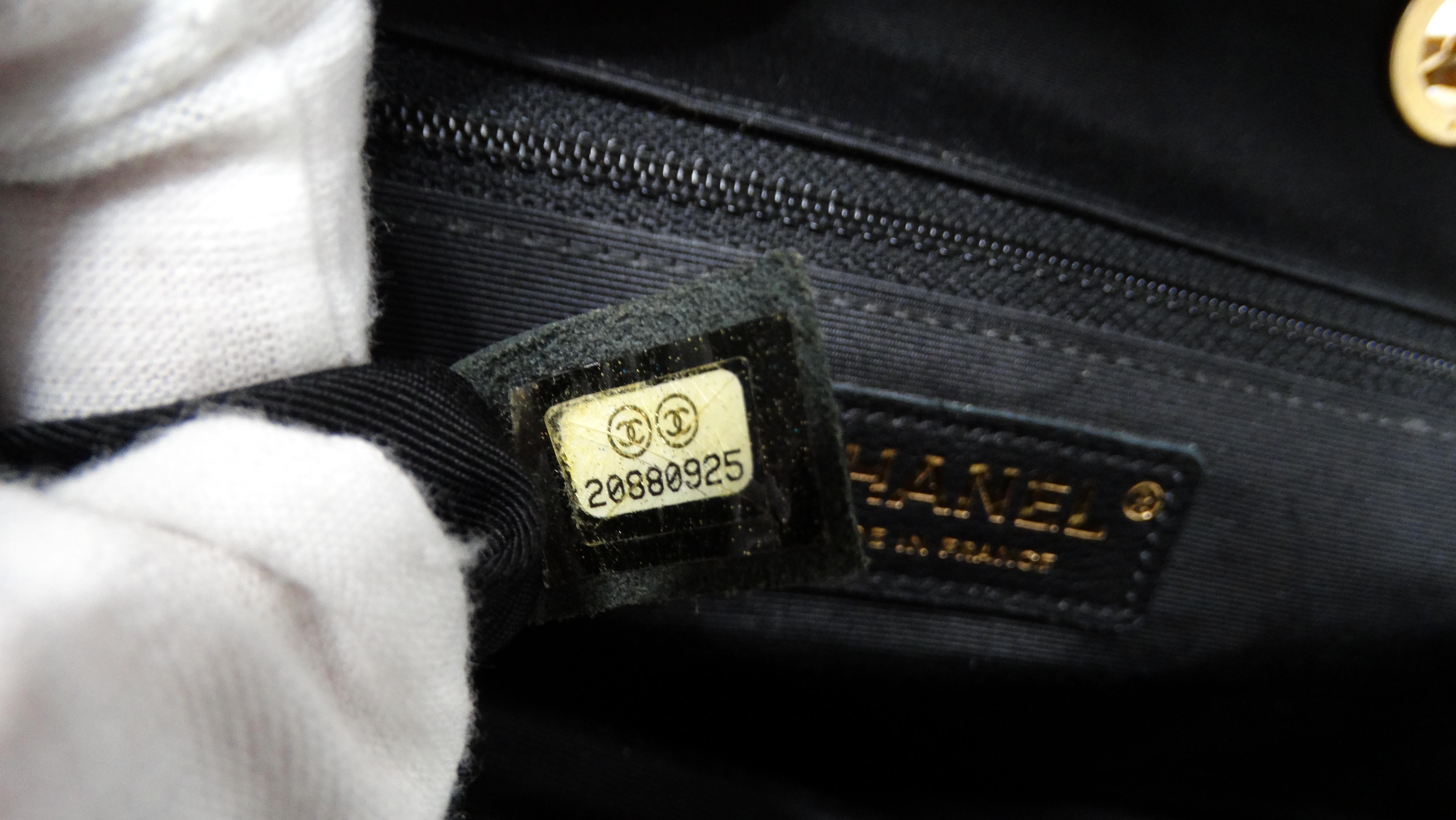 2014 Chanel Elegant CC Tan & Schwarze gesteppte Lammfell-Klappentasche mit Klappe im Angebot 9