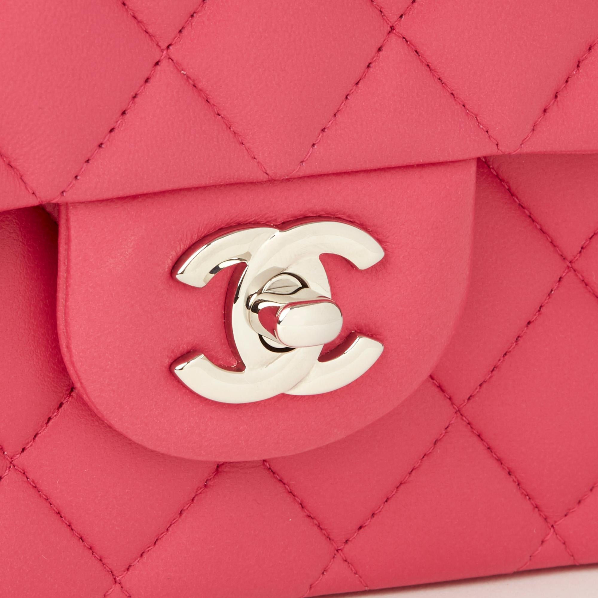 2014 Chanel Fuchsia Quilted Lambskin Medium Classic Double Flap Bag 1