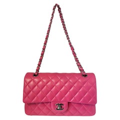 2014 Chanel Fucsia lambskin timeless 2.55 handle shoulder bag