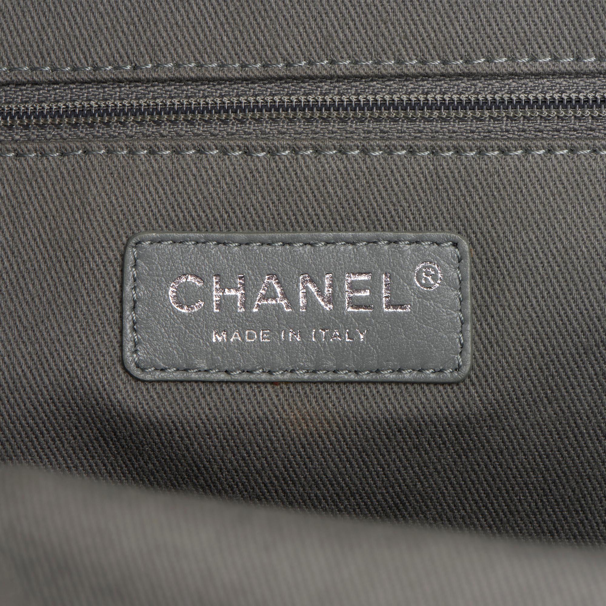 2014 Chanel Grey Painted Canvas Medium Graffiti Backpack 2