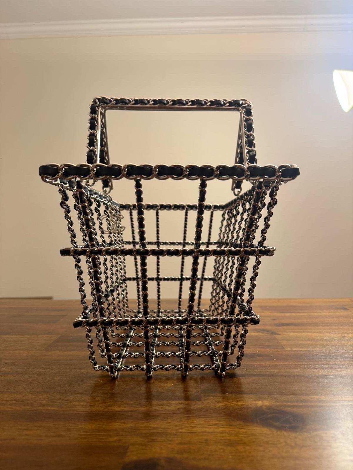 Black 2014 Chanel Grocery Basket Bag