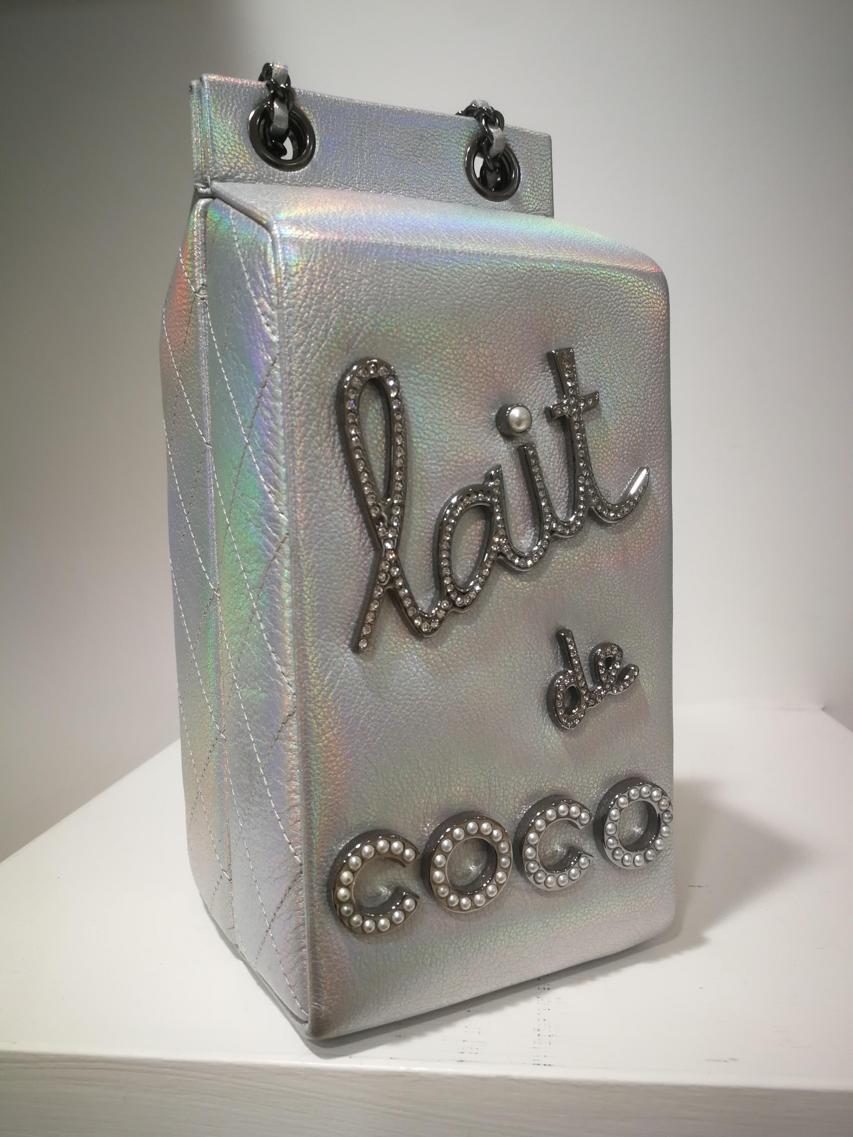 Chanel has become renowned for their extravagant runway shows, taking their seasonal themes to jaw-dropping levels. This vintage 'Lait de Coco' shoulder bag is from the label's grocery store inspired Fall/Winter 2014 collection which presented some