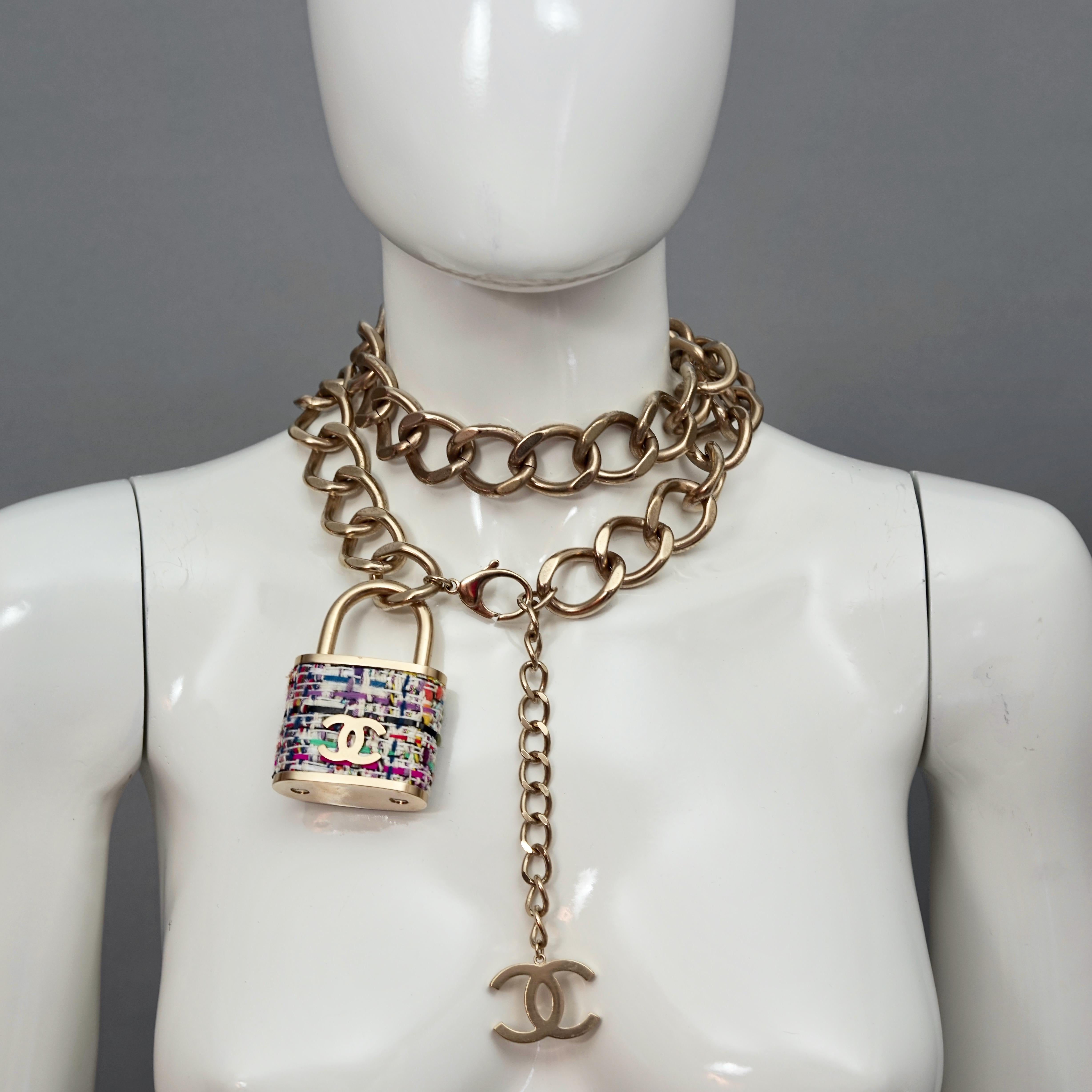 chanel padlock necklace