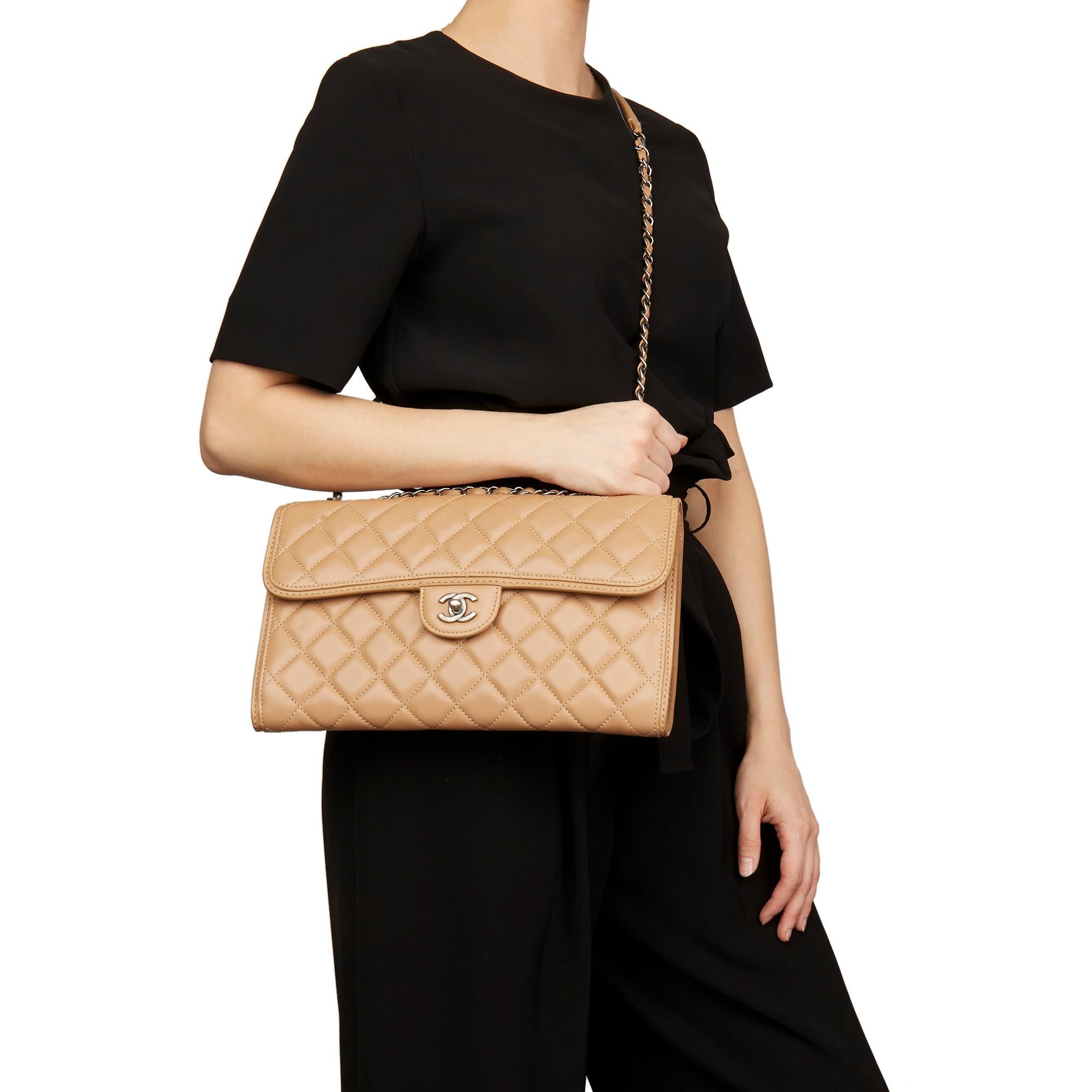 2014 Chanel Mocha Quilted Lambskin Classic Single Flap Bag 6