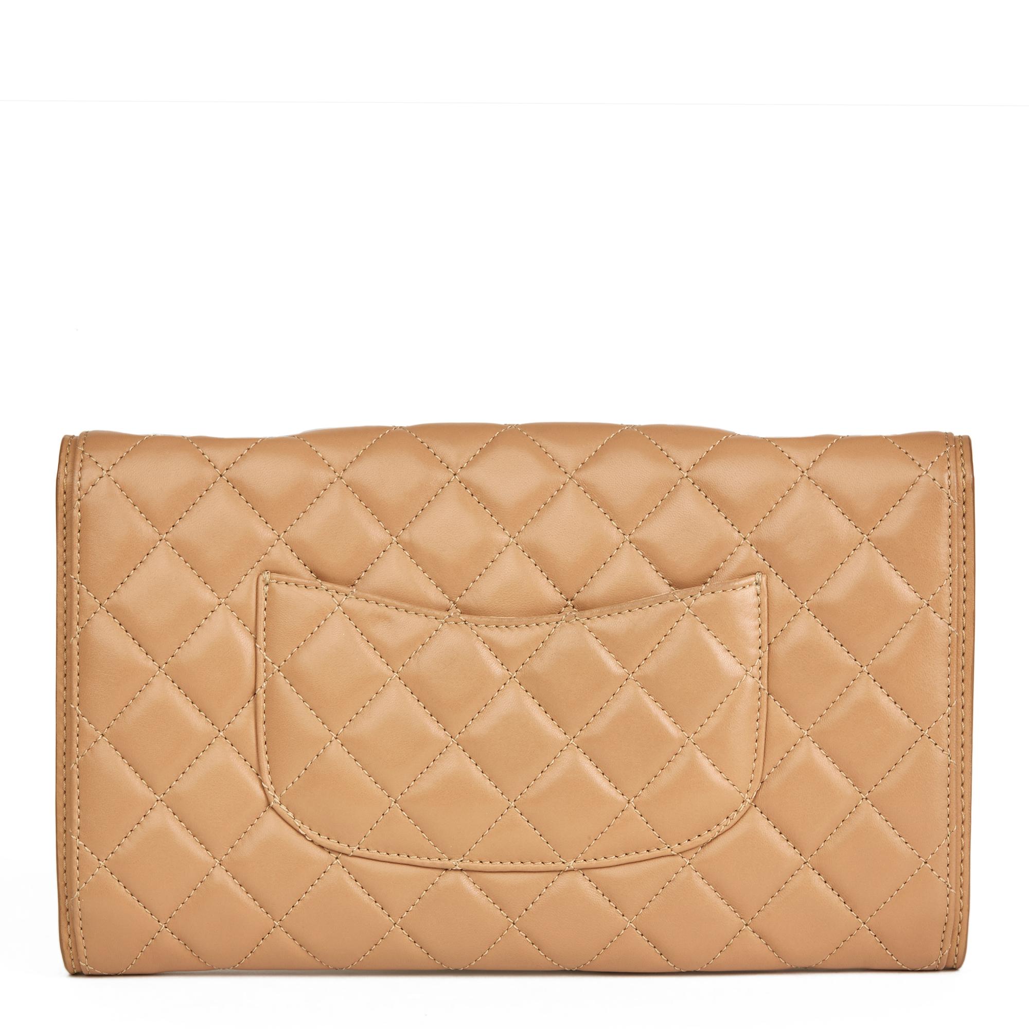 Brown 2014 Chanel Mocha Quilted Lambskin Classic Single Flap Bag