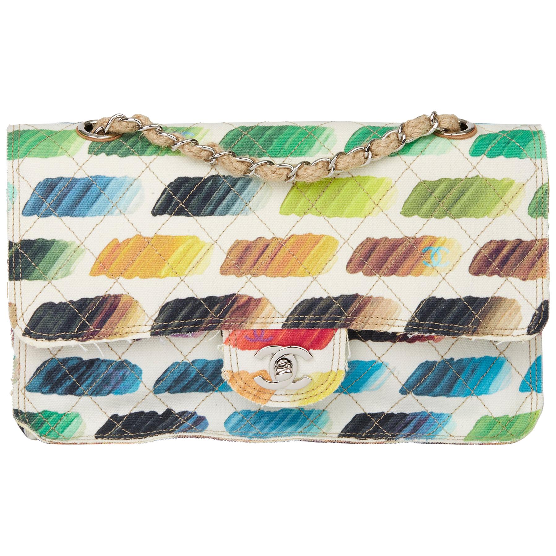 2014 Chanel Multicolor Quilted Canvas Watercolour Colorama Flap Bag