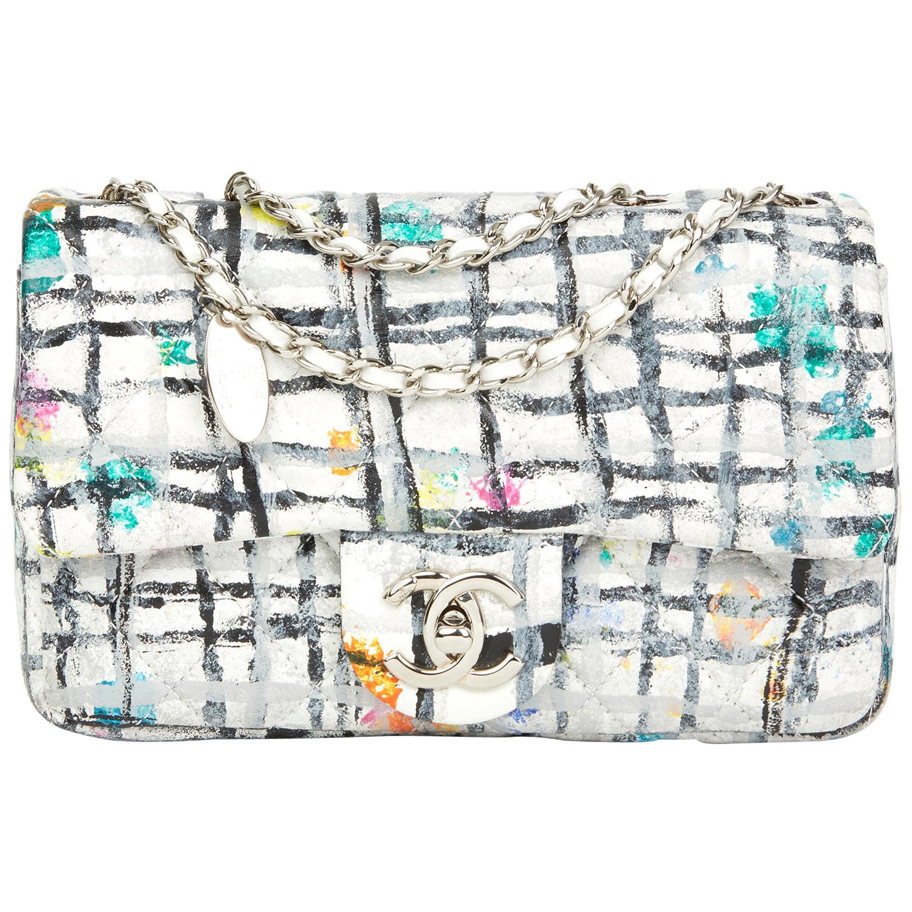 2014 Chanel Multicolour Hand-painted Quilted Lambskin Graffiti Mini Flap Bag