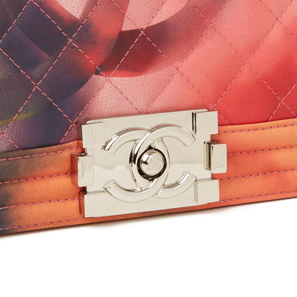 2014 Chanel Multicolour Quilted Lambskin Leather Flower Power Small Le Boy 1