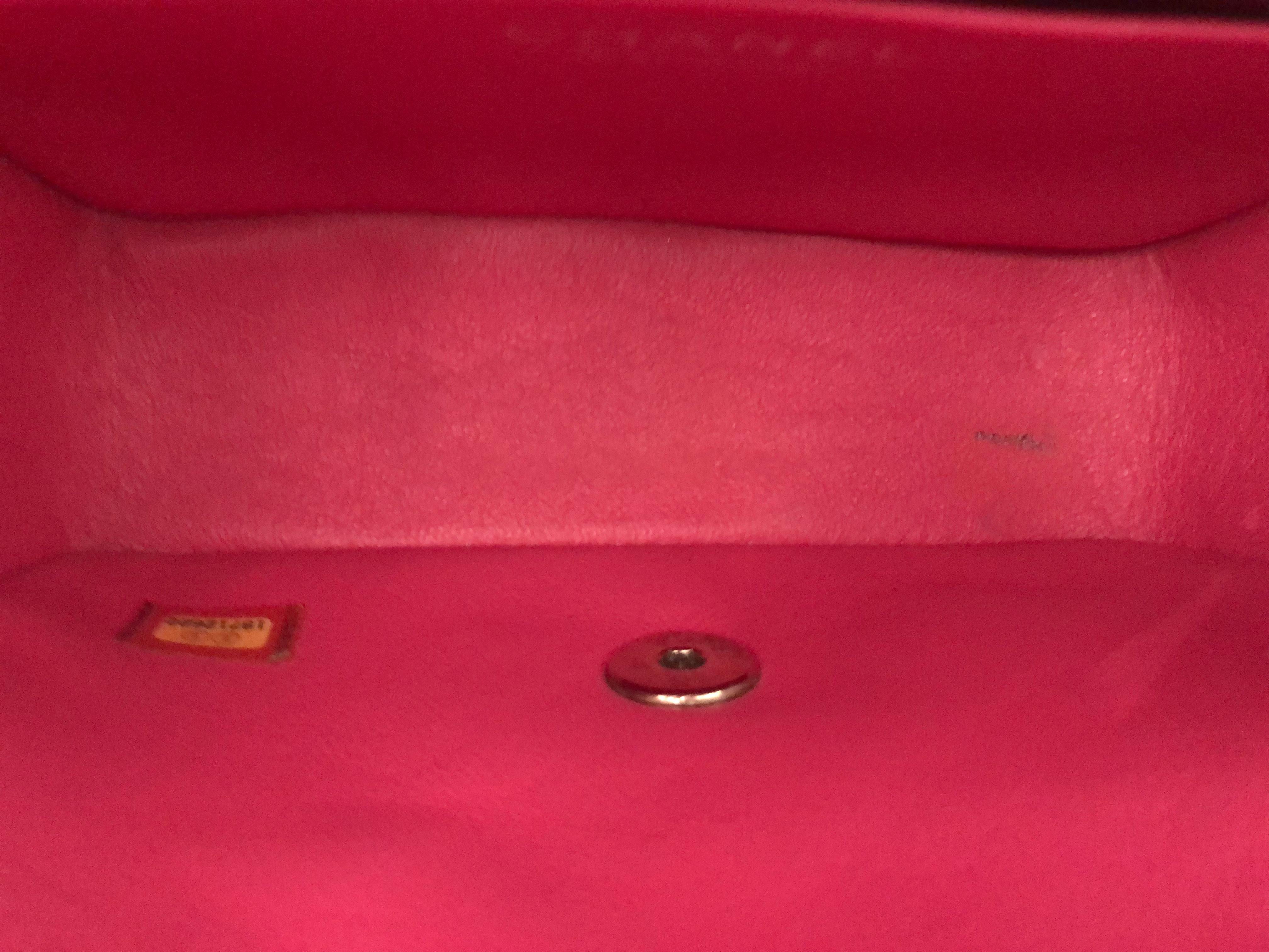 2014 CHANEL Pink Lambskin Leather Mini Flap Bag 4