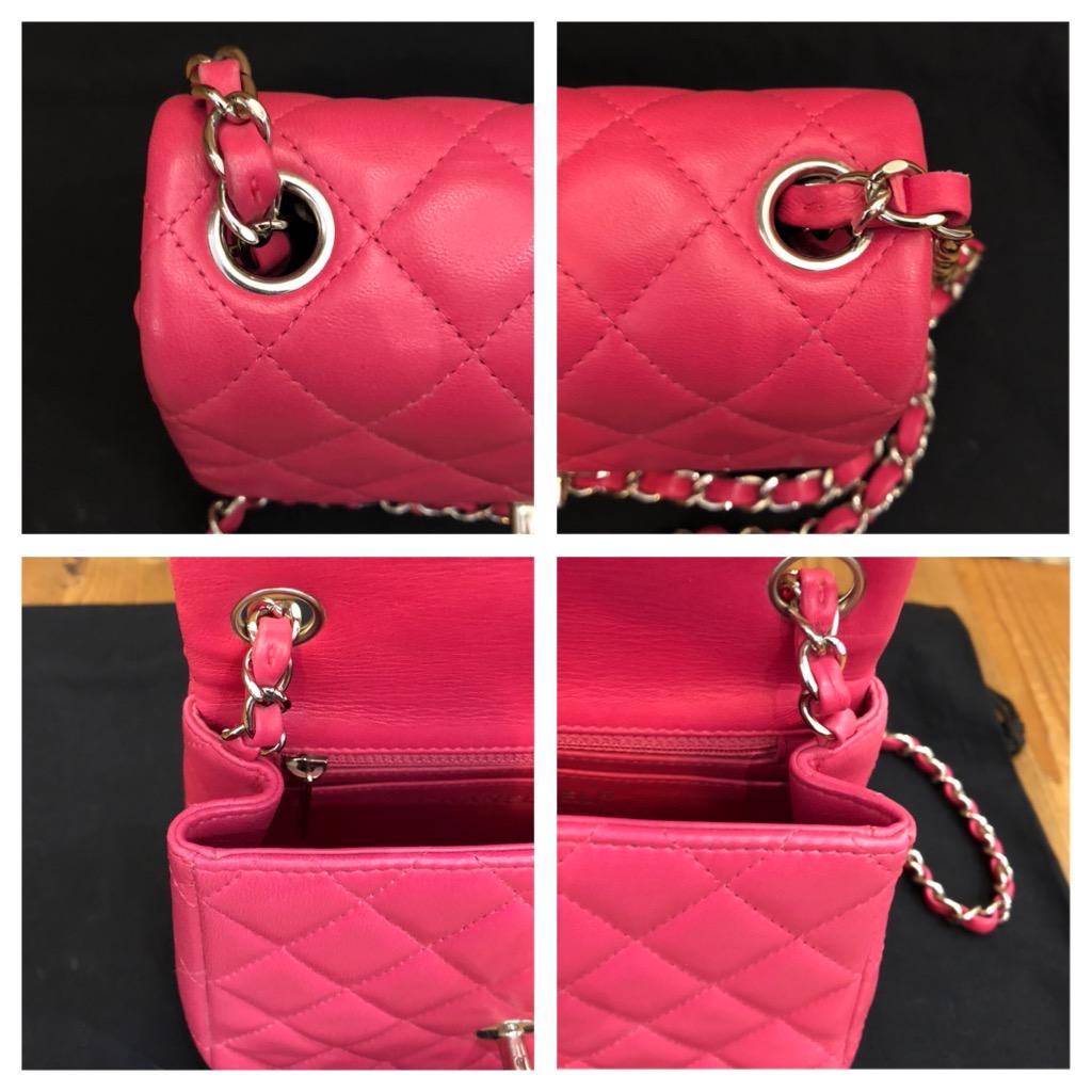 Women's 2014 CHANEL Pink Lambskin Leather Mini Flap Bag